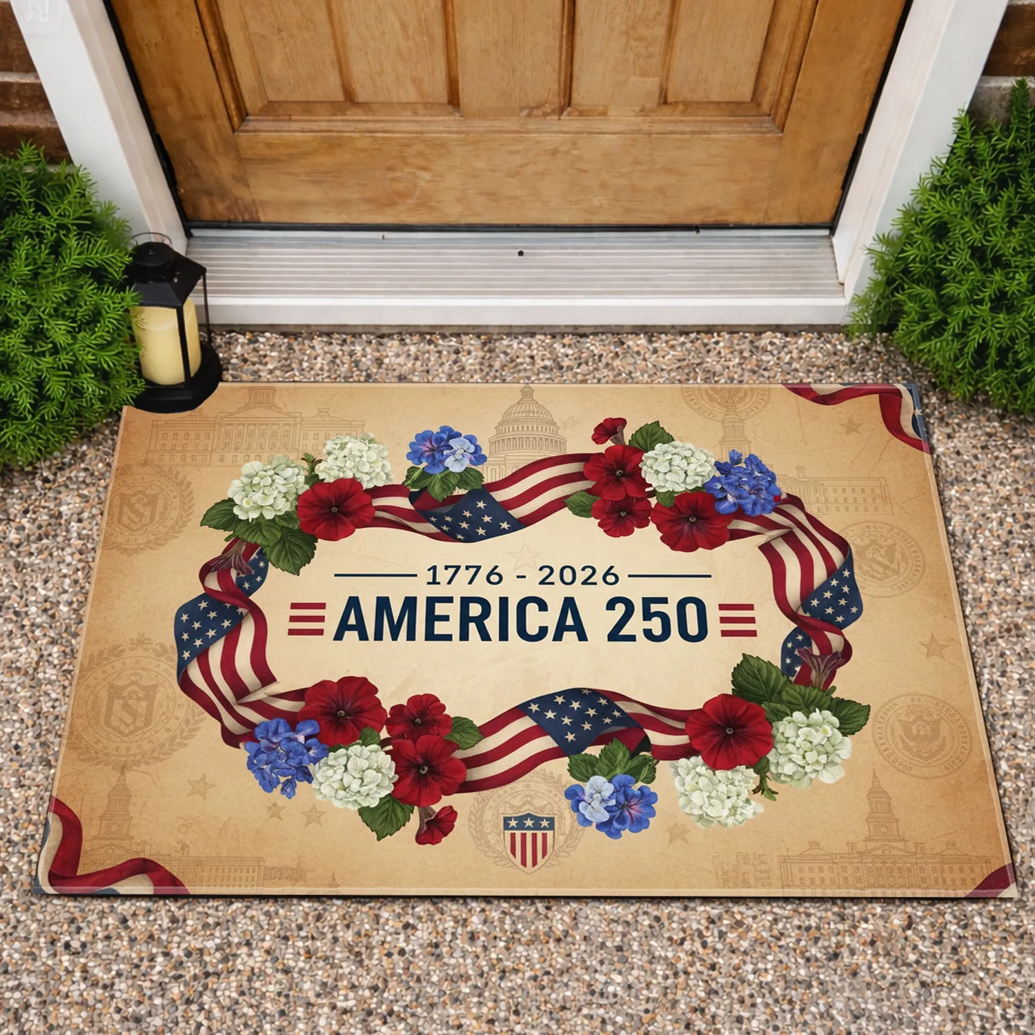 America 250 Flag 1776-2026 - USA 250th Anniversary Independence Day Doormat - 1