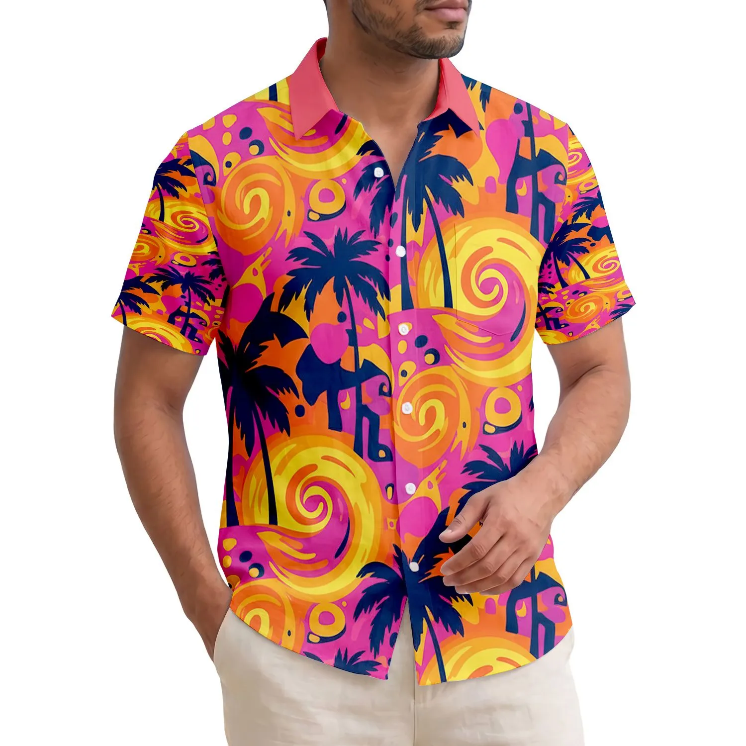 Hawaiian Palm Tree Sun Flow - Island Lifestyle Gift Hawaiian Shirt - 1