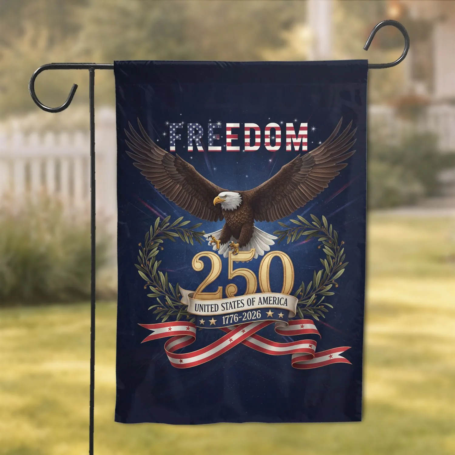 Bald Eagle Freedom 250 United States 1776-2026 USA 250th Anniversary Independence Day Garden Flag - 1