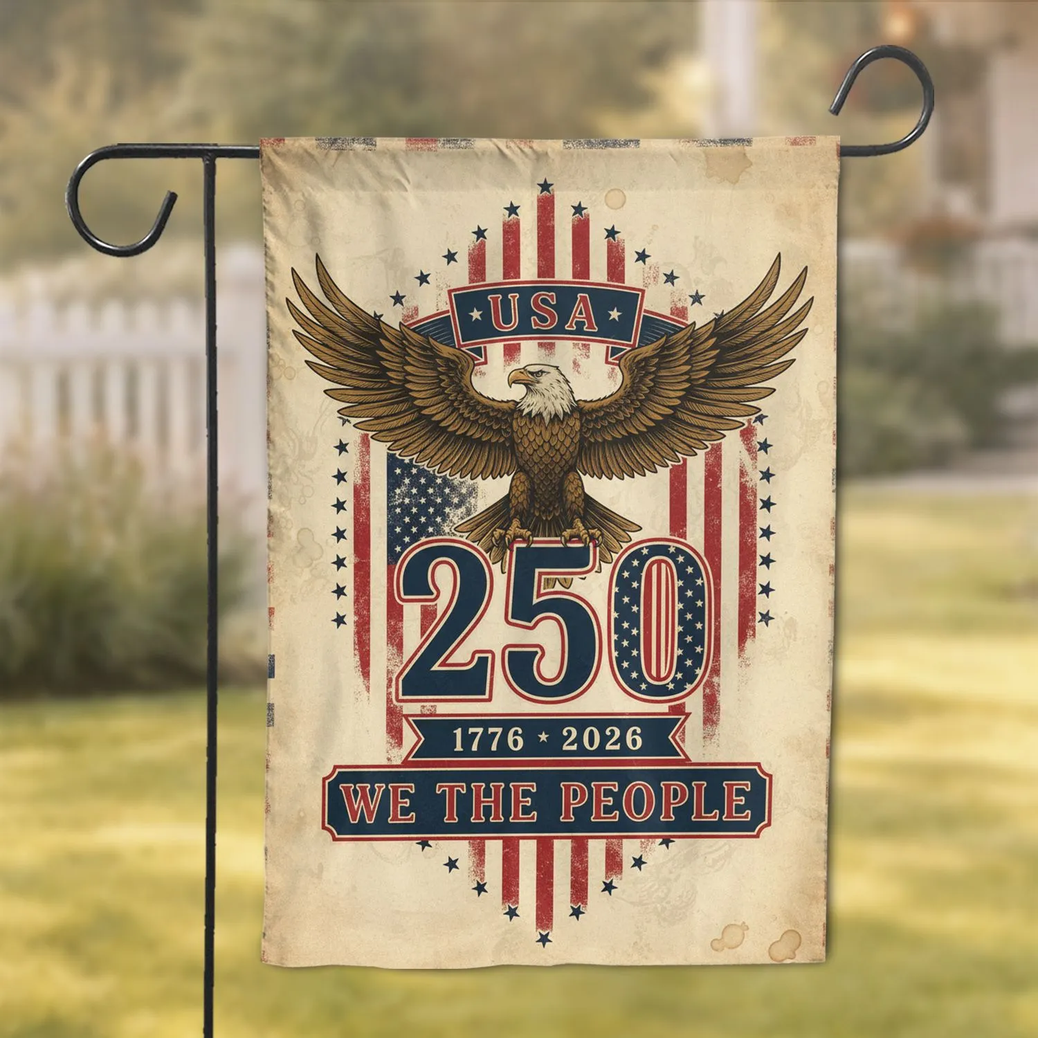 Bald Eagle American Flag 250th Anniversary - USA 1776-2026 Independence Day Gift Garden Flag - 1
