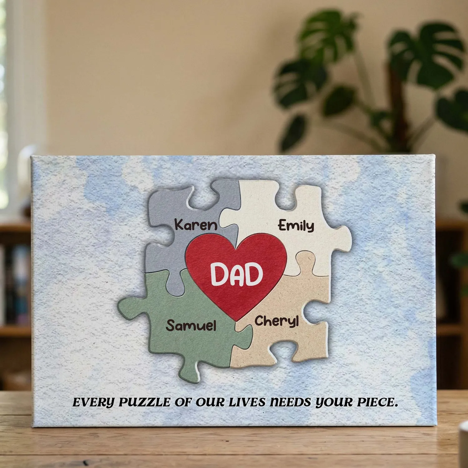 Personalized Mom & Dad Puzzle Canvas, Father’s Day Gift for Dad, Mother’s Day Gift for Mom, Custom Wall Art Gift for Mom, Mother, Father, Dad - 1