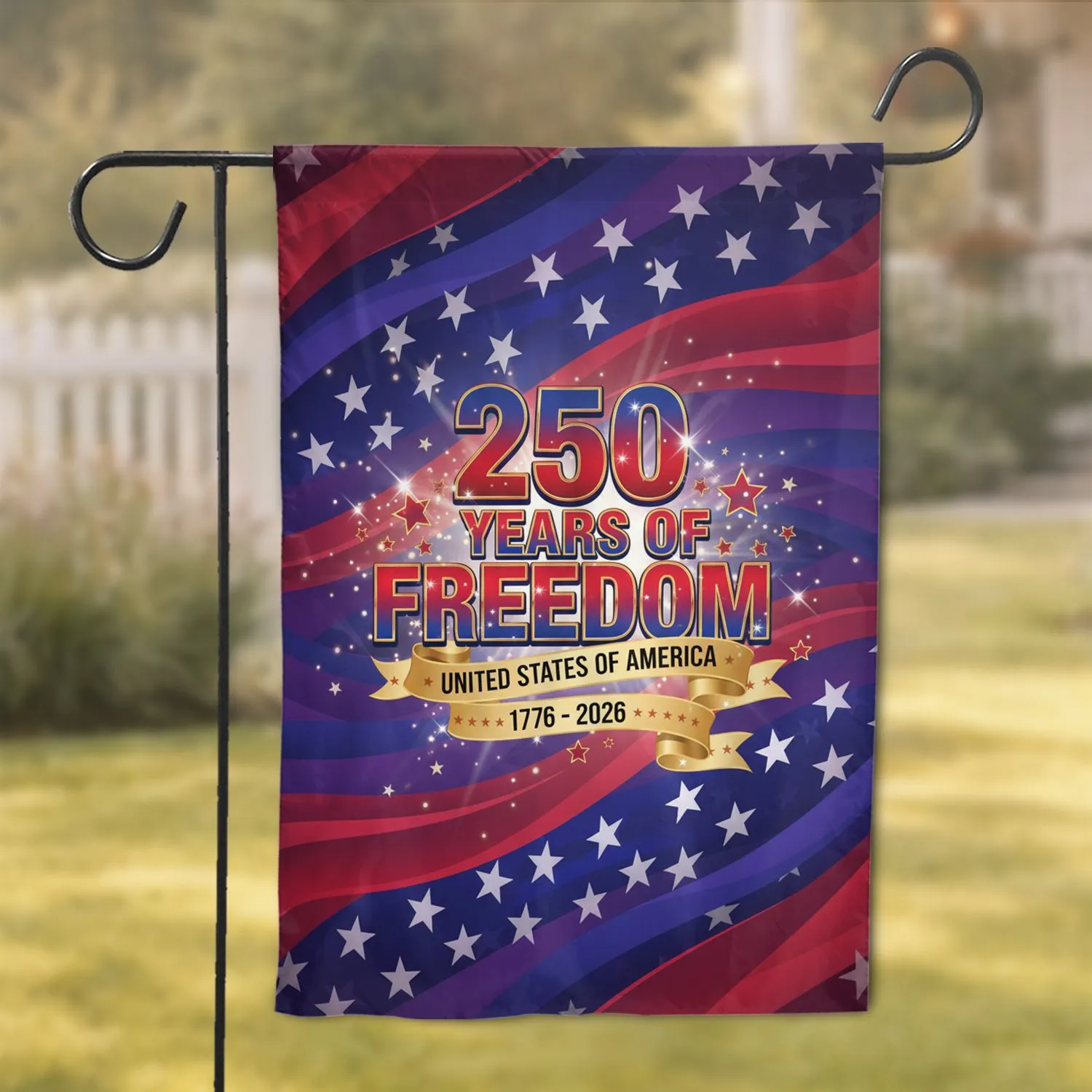 250 Years Freedom United States Banner 1776-2026 - Independence Day Celebration Garden Flag - 1