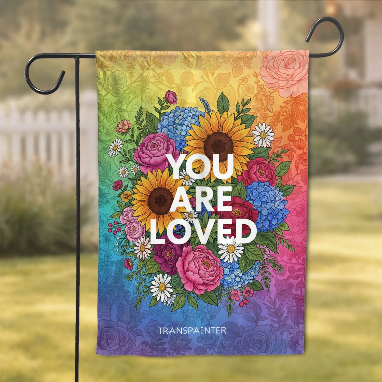 You Are Loved Sunflowers Peonies Wildflower Garden - Home Decor Gift for Loved Ones Garden Flag - 1