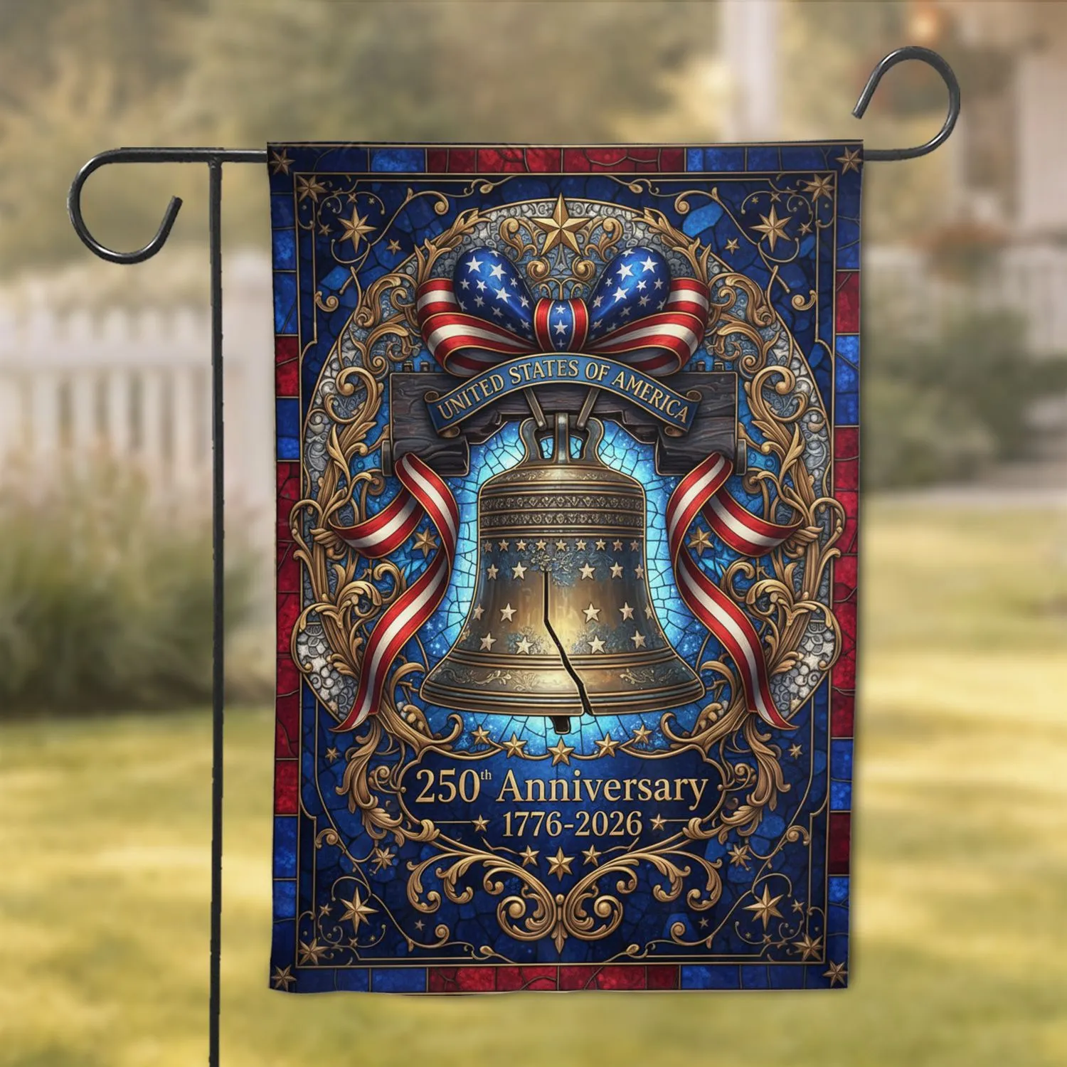 Liberty Bell American Flag - USA 250th Anniversary Independence Day Gift for Veterans Garden Flag - 1