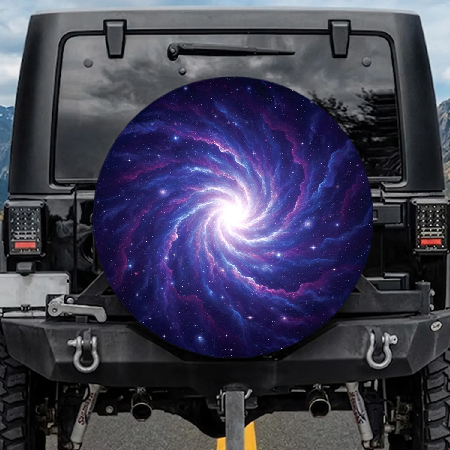 Radiant Deep Space Nebula Galaxy Star Swirls - Vehicle Accessory Gift Spare Tire Cover - 1