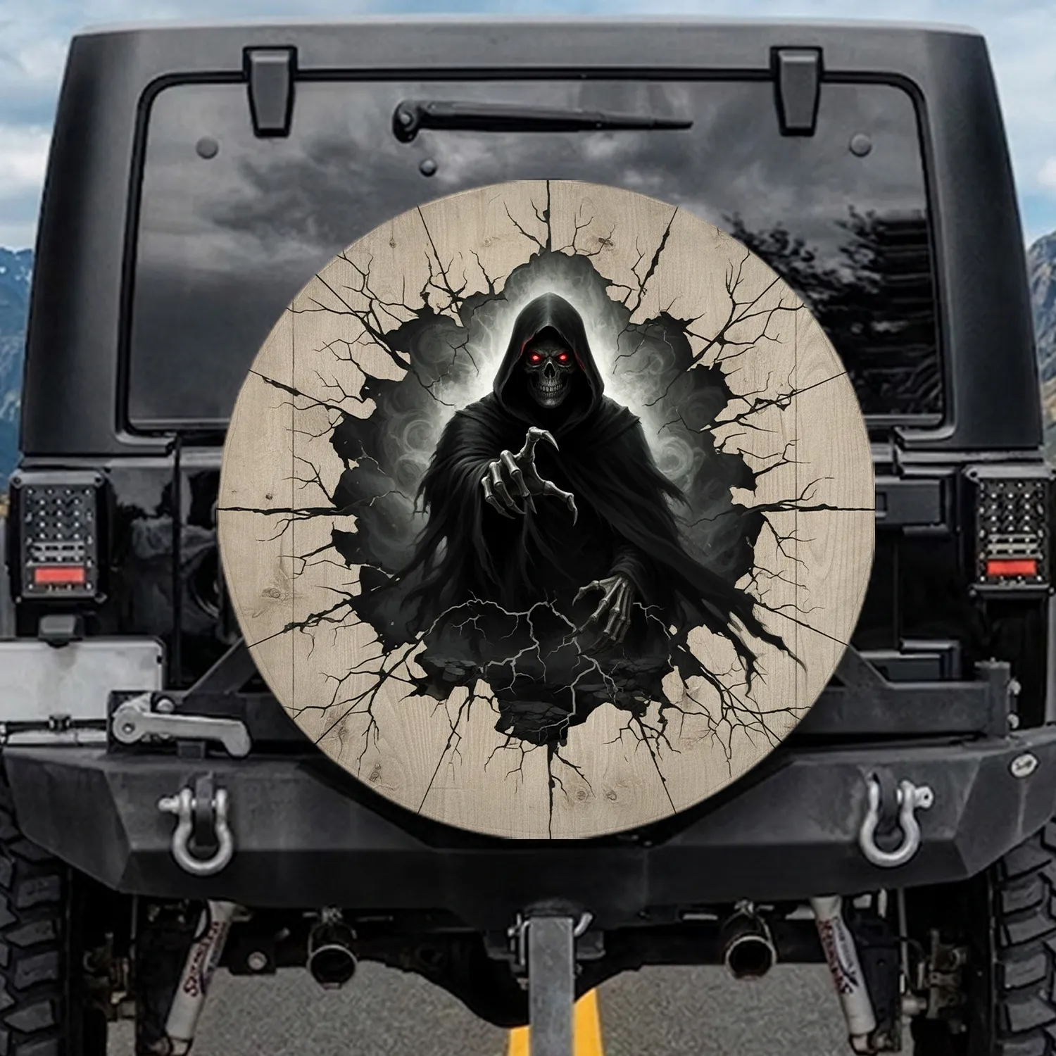 Menacing Grim Reaper Chasm - Fantasy Lover Gift Spare Tire Cover - 1