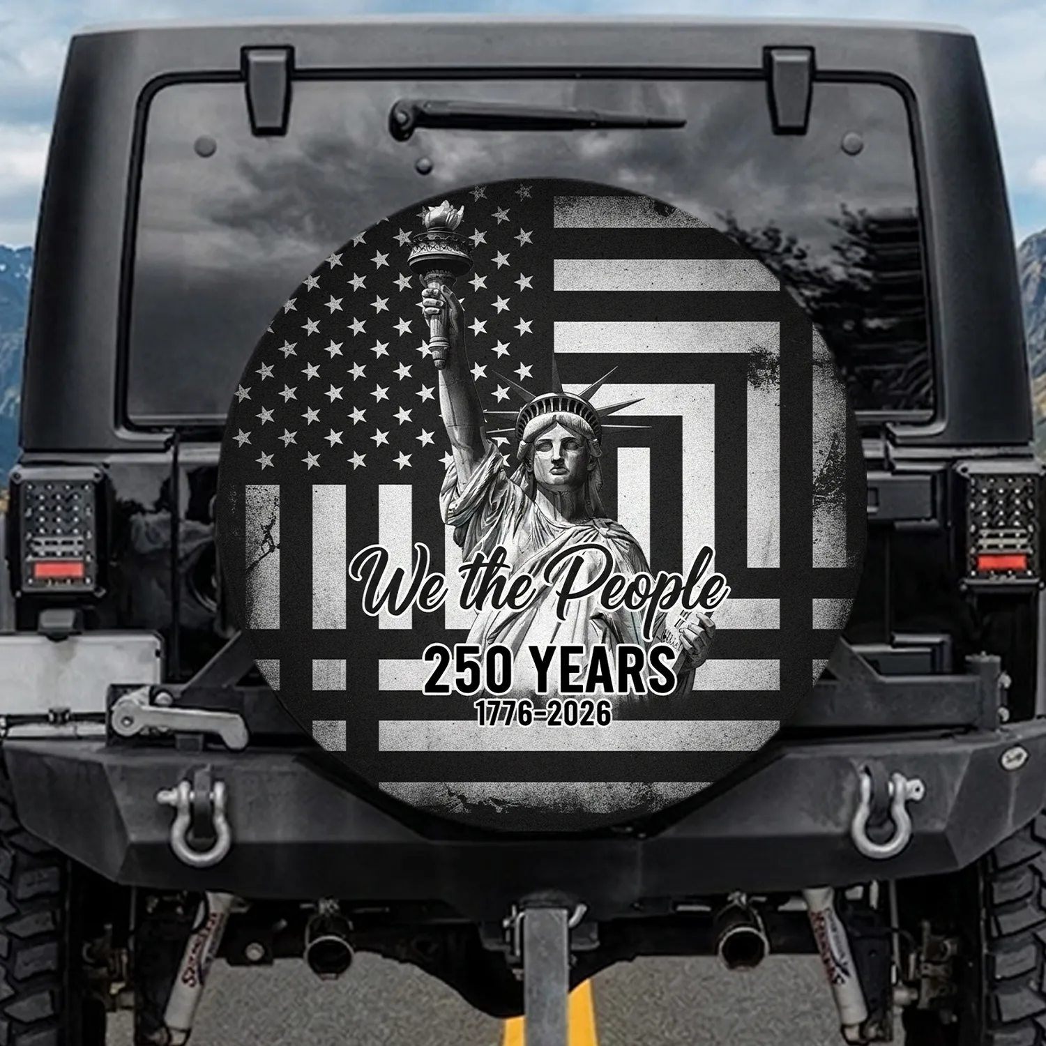 Statue of Liberty We the People American Flag - USA 250th Anniversary Gift for Veterans Spare Tire Cover - 1
