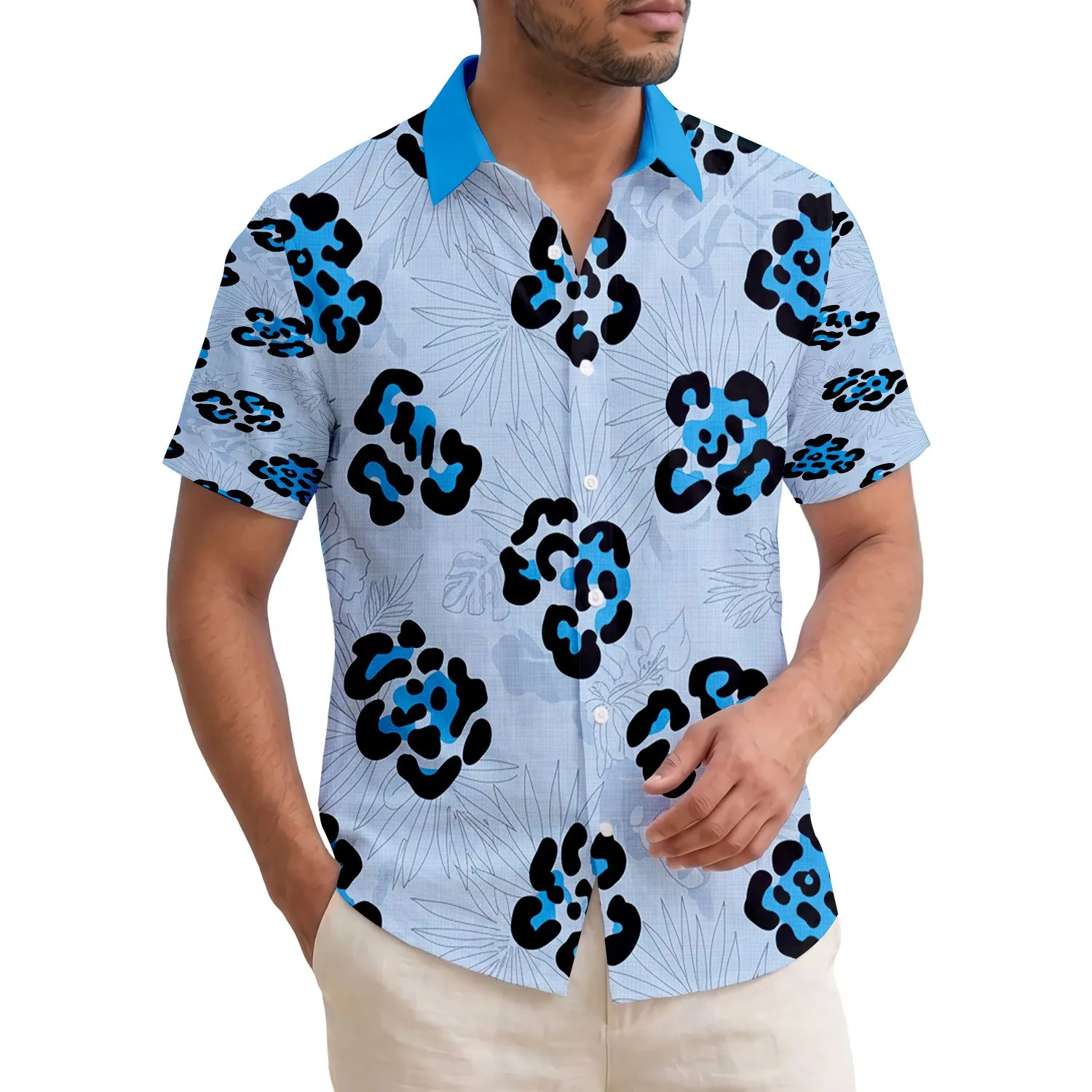Leopard Rosettes Tropical Foliage - Tropical Beach Vacation Gift for Beach Lover Hawaiian Shirt - 1