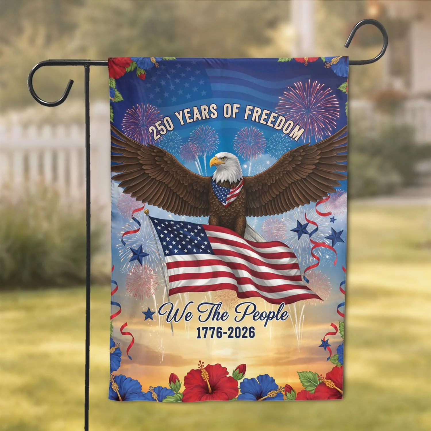 Bald Eagle American Flag 1776-2026 - USA 250th Anniversary for Veterans Garden Flag - 1