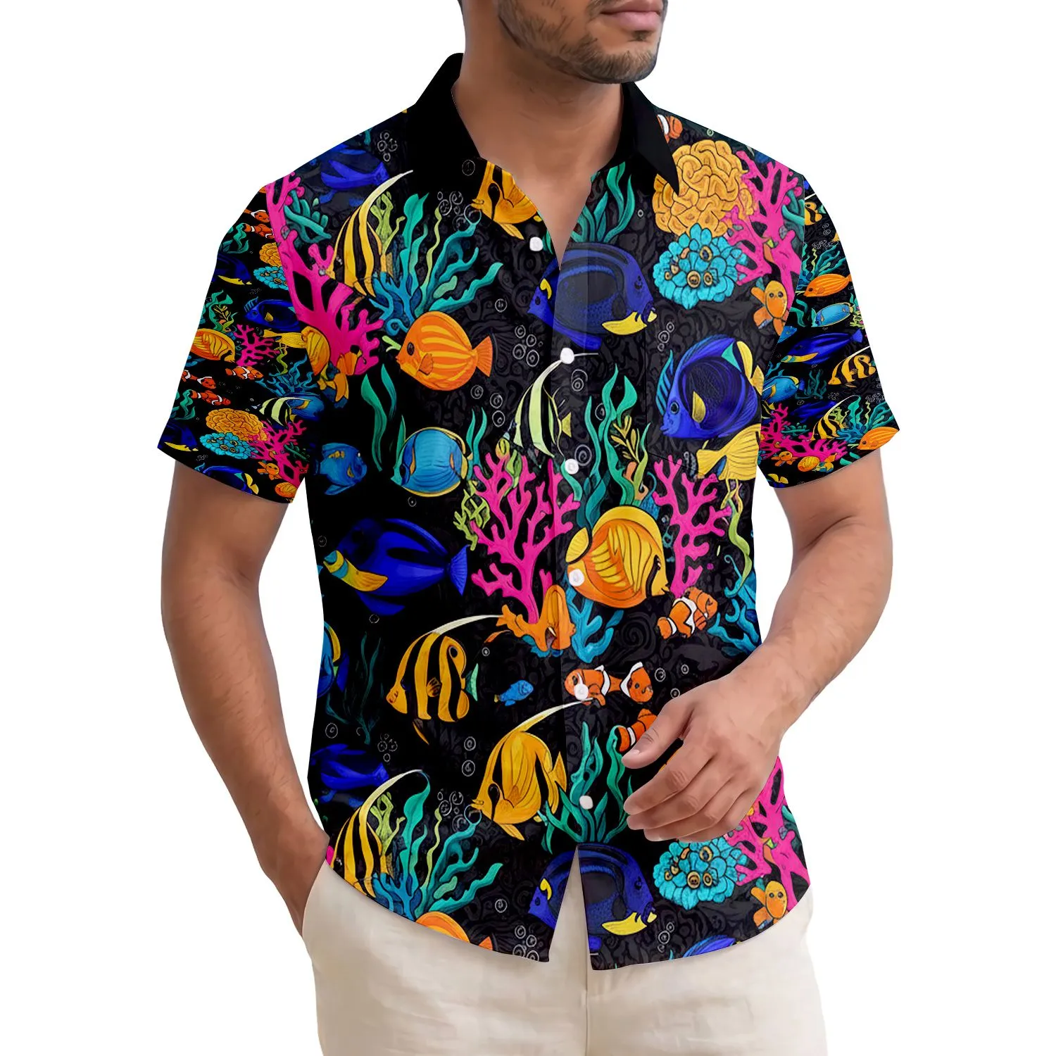 Reef Fish Coral Sea Anemones Ocean Abyss - Ocean Lover Home Decor Gift Hawaiian Shirt - 1