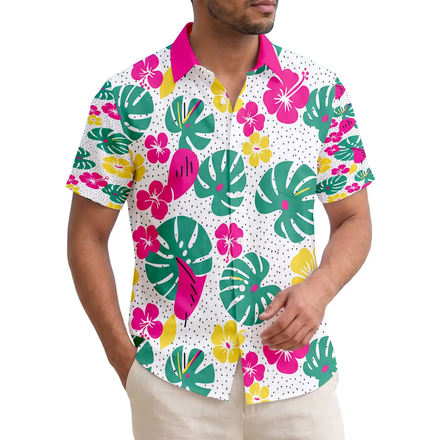 Tropical Organic Shapes Leaves Berries Flowers - Tropical Getaway Home Decor Gift Hawaiian Shirt - 1