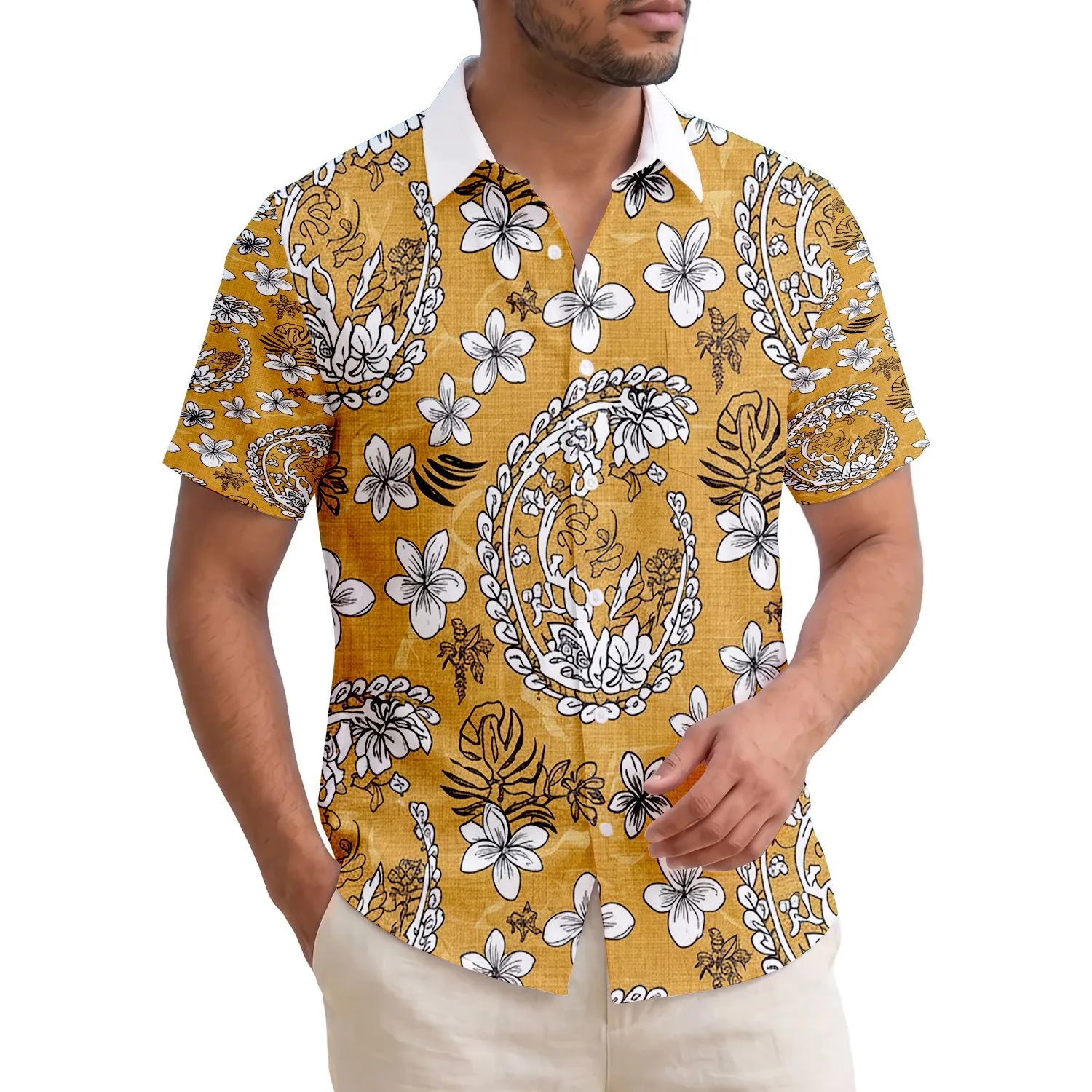 Paisley Hibiscus Monstera Plumeria Anthurium Palm Fronds Wave Tropical Lifestyle Gift Hawaiian Shirt - 1
