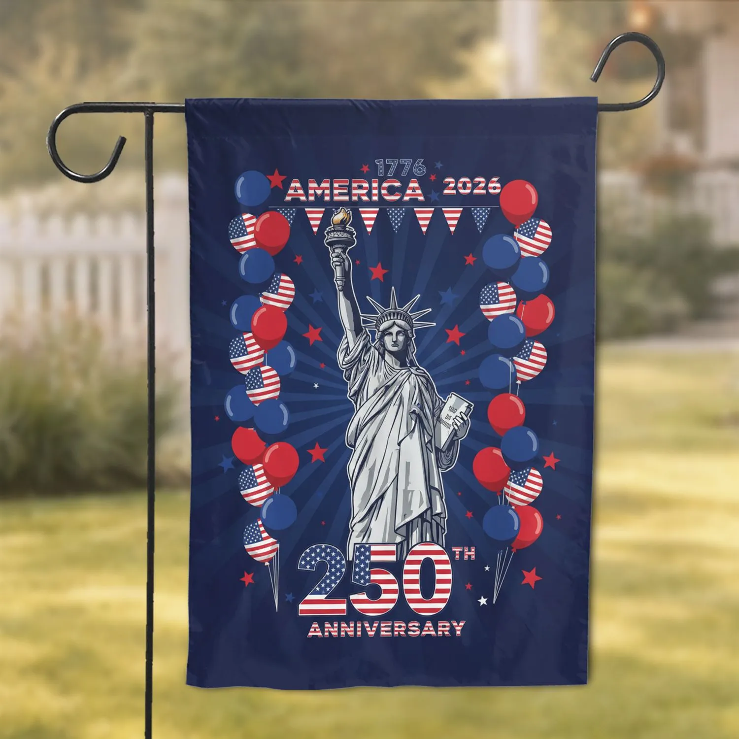 Statue of Liberty American Flag 1776-2026 - USA 250th Anniversary Independence Day Garden Flag - 1