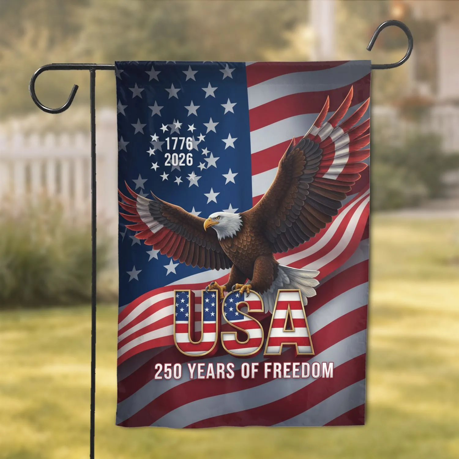 Bald Eagle American Flag 1776-2026 - USA 250th Anniversary Independence Day Gift for Veterans Garden Flag - 1