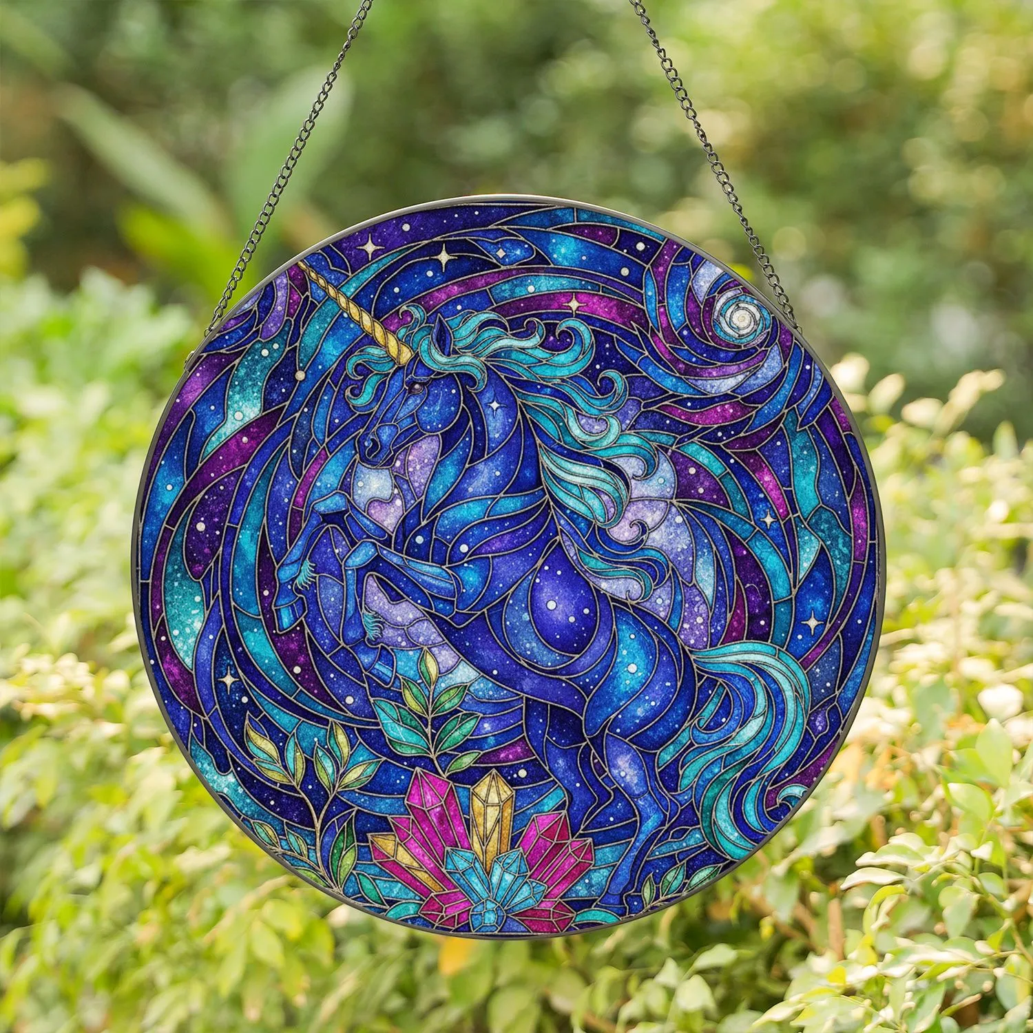 Unicorn Celestial Nebula Crystalline - Home Decor Gift for Unicorn Lover Stained Glass Suncatcher - 1