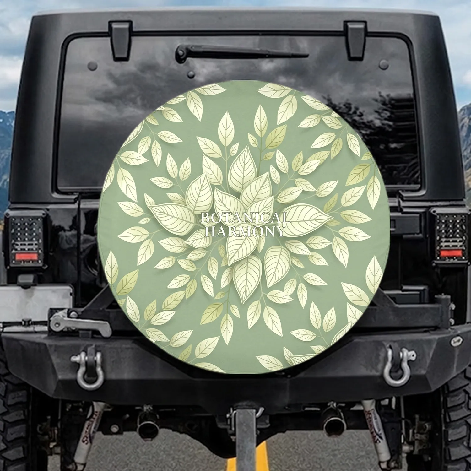 Botanical Leaves Fronds Abstract Shapes - Home Decor Gift Spare Tire Cover - 1