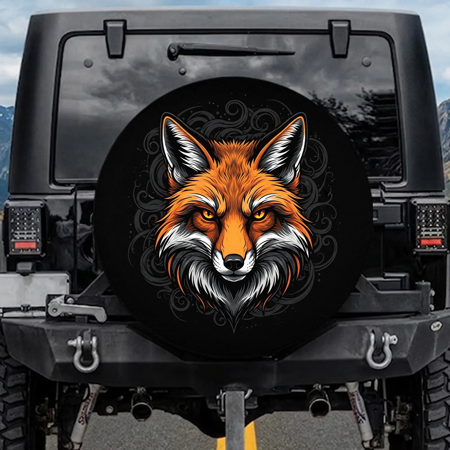 Gazing Fox Head - Wildlife Lover Outdoor Adventure Lifestyle Gift Spare Tire Cover - 1