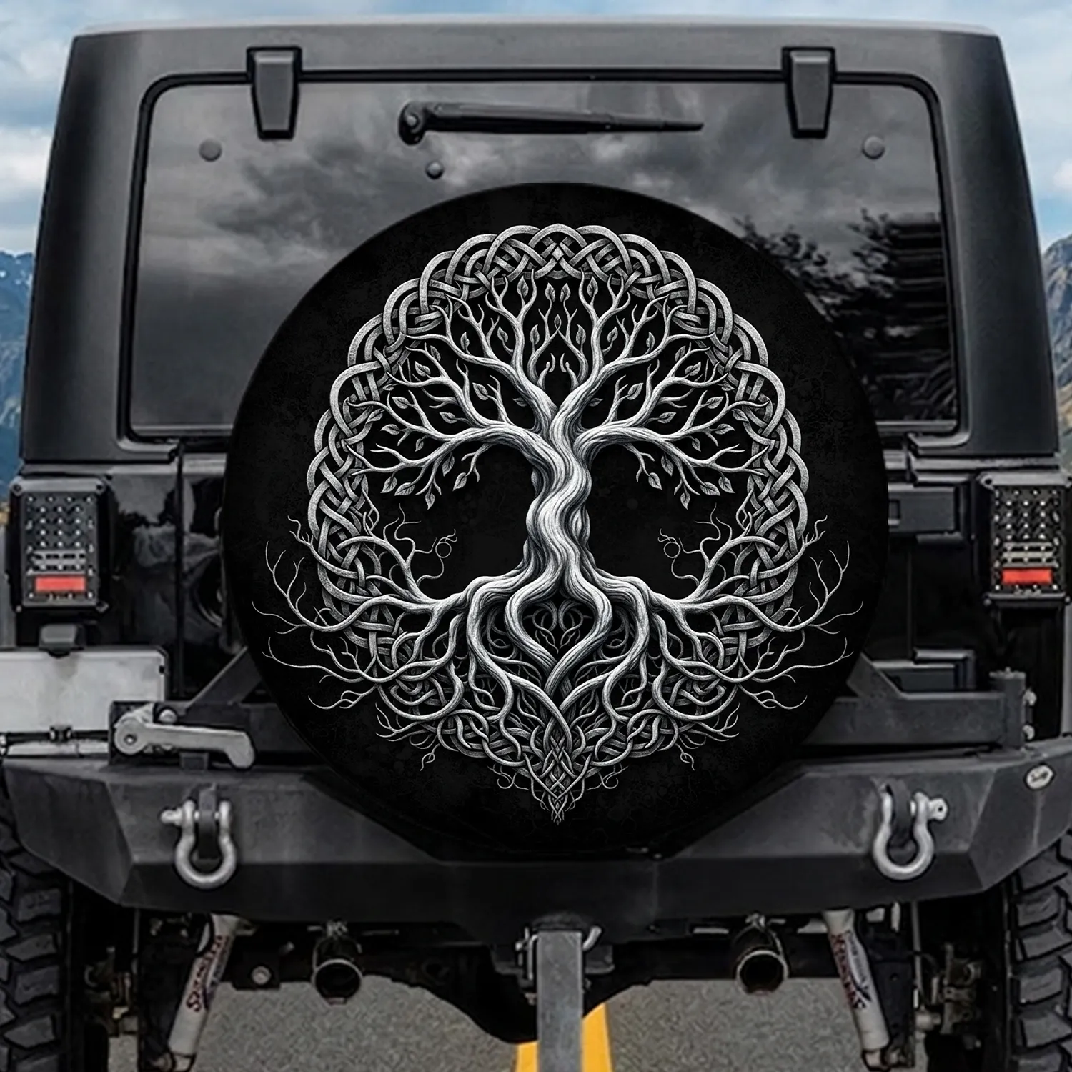 Tree of Life Celtic Knot - Spiritual Lifestyle Gift for Lore Lovers Spare Tire Cover - 1