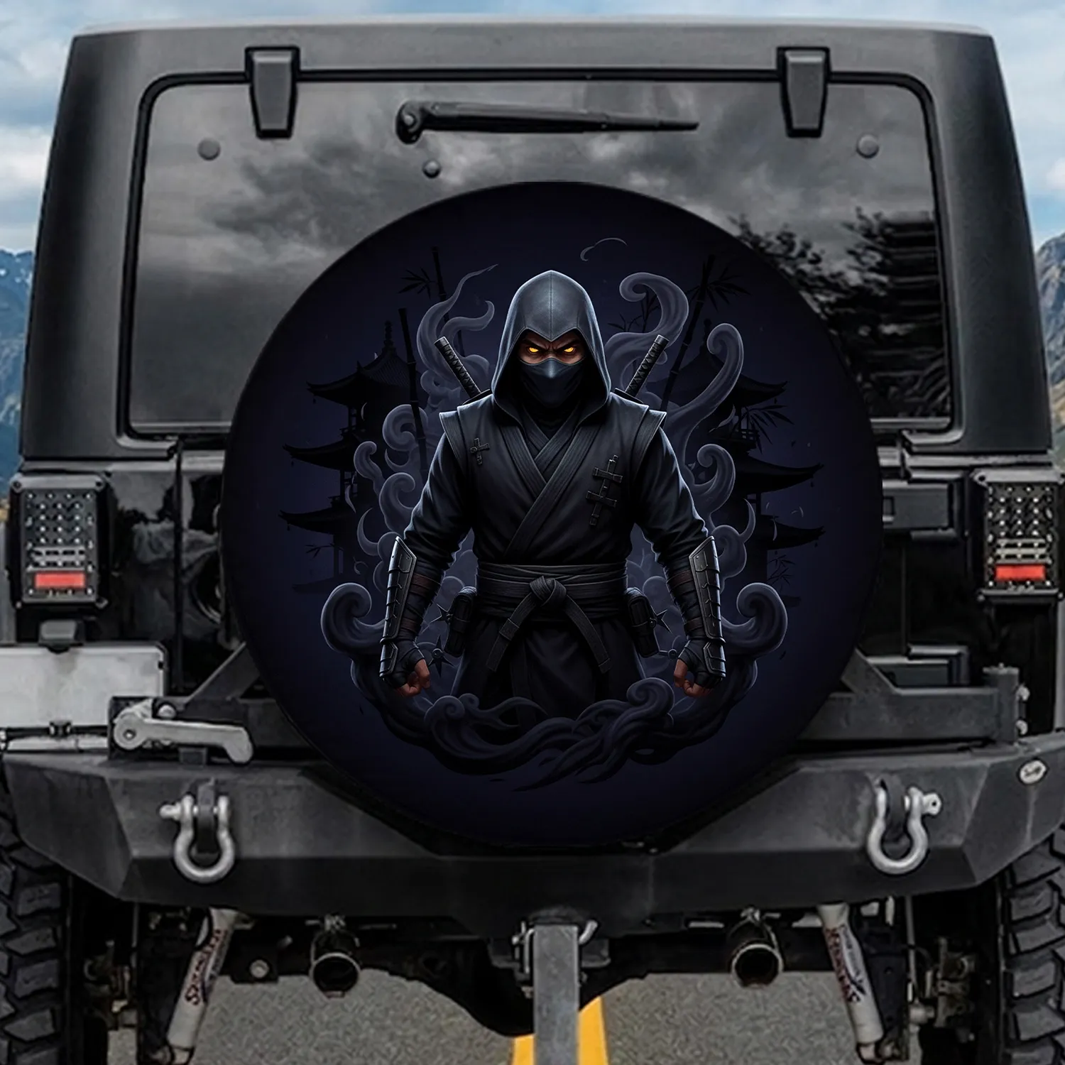 Ninja Japanese Temple Bamboo - Adventure Enthusiast Gift Spare Tire Cover - 1
