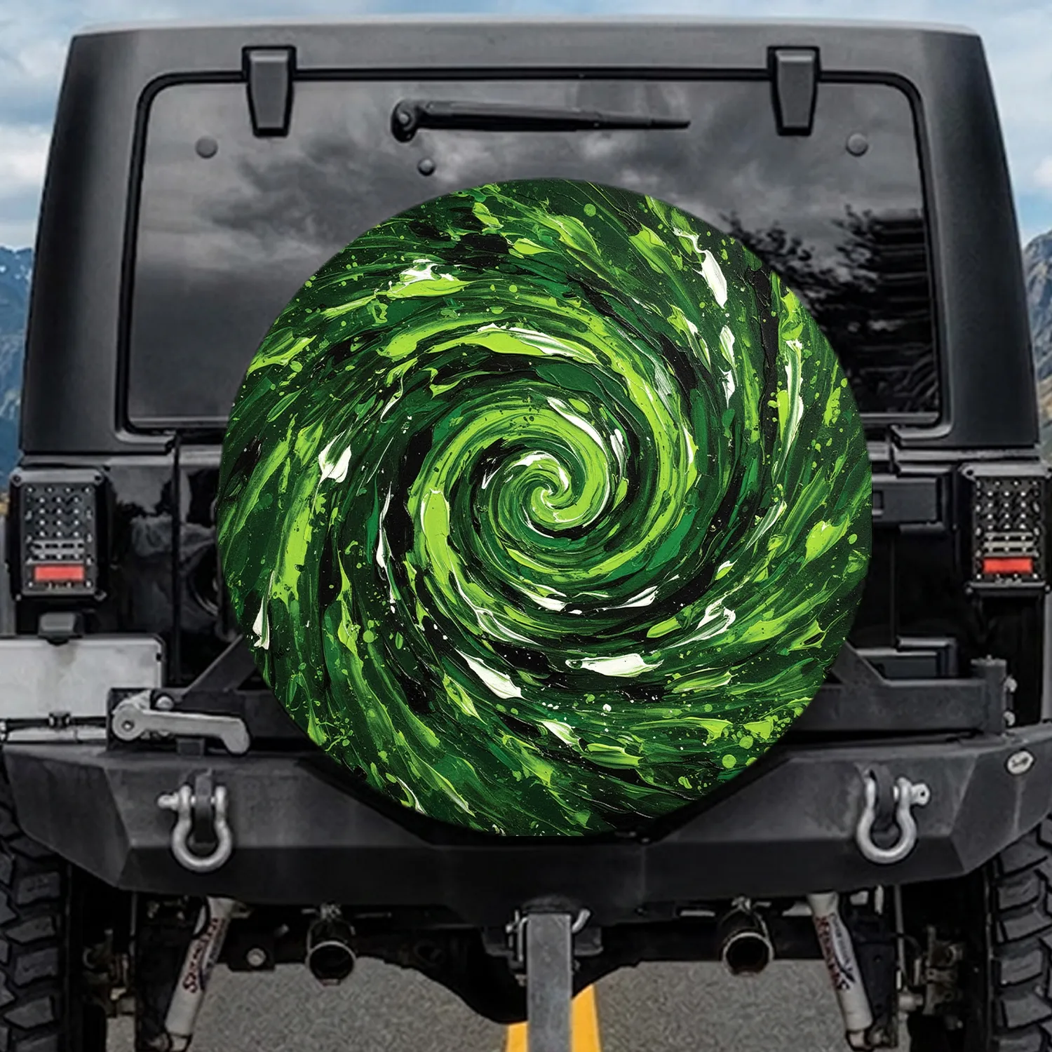 Continuous Layered Paint Texture Swirl - Outdoor Lifestyle Vehicle Accessory Gift Spare Tire Cover - 1