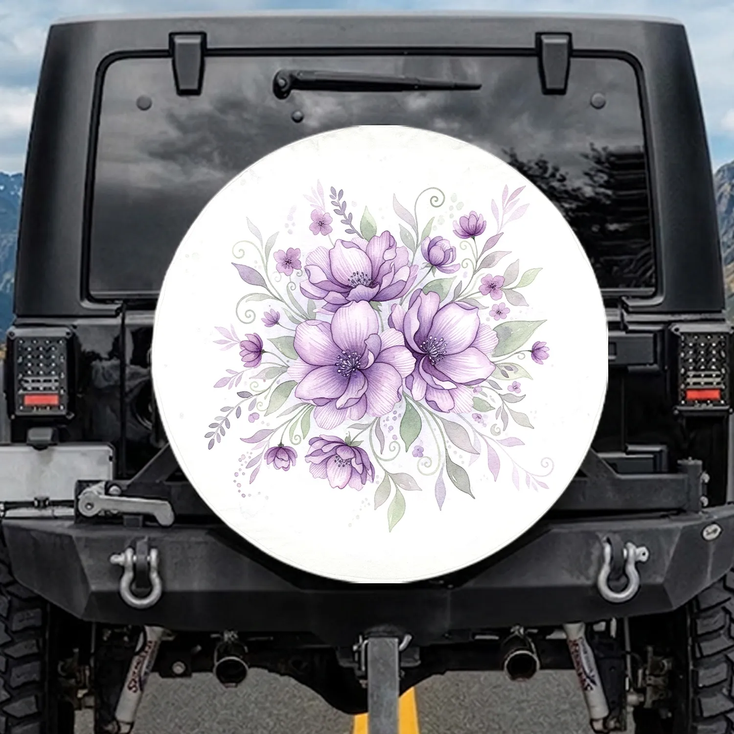 Flowers Leaves Stems Tendrils Botanical - Home Decor Gift Spare Tire Cover - 1