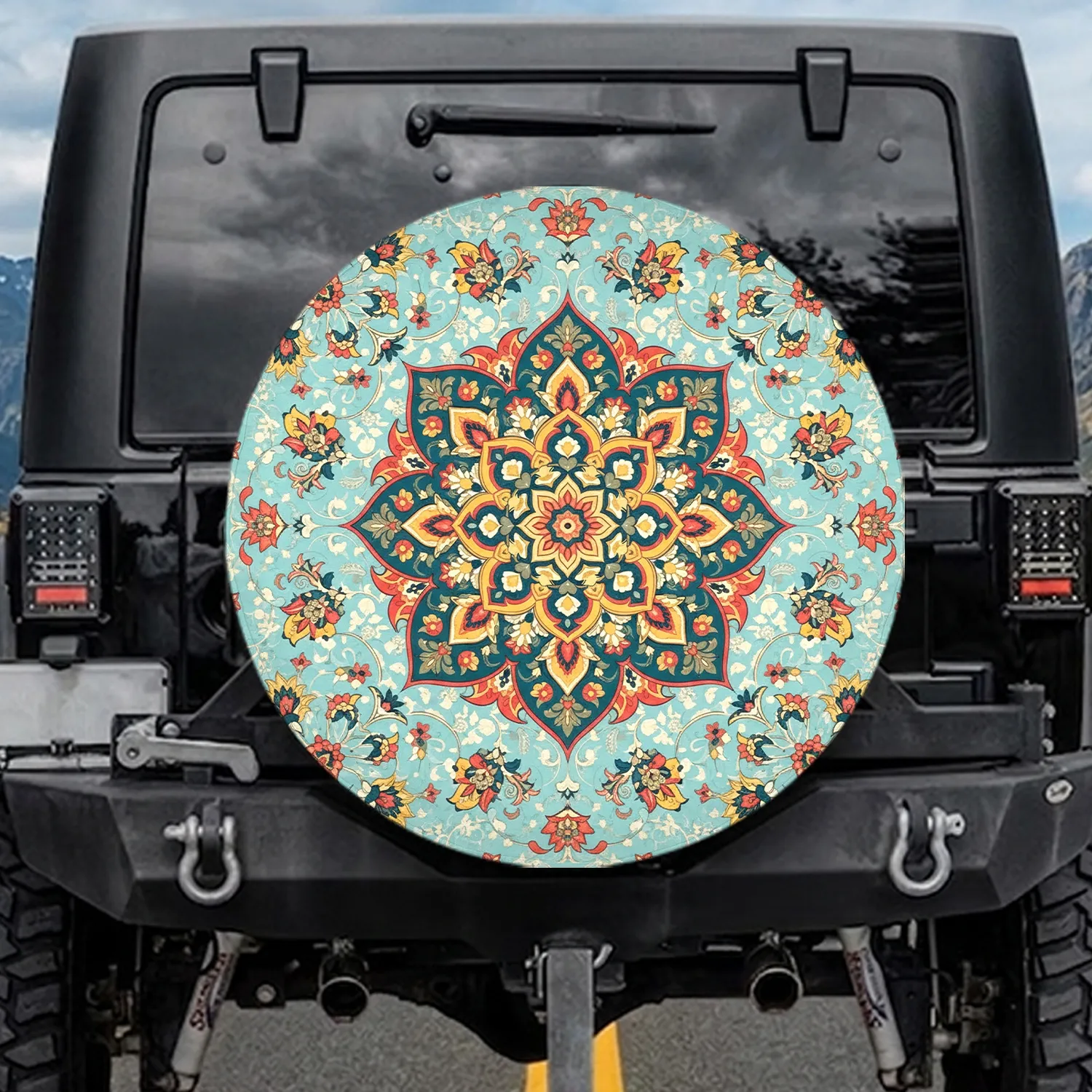 Persian Carpet Floral Paisley Leaves Sprigs Organic Shapes Tiny Floral Elements - Home Decor Gift Spare Tire Cover - 1