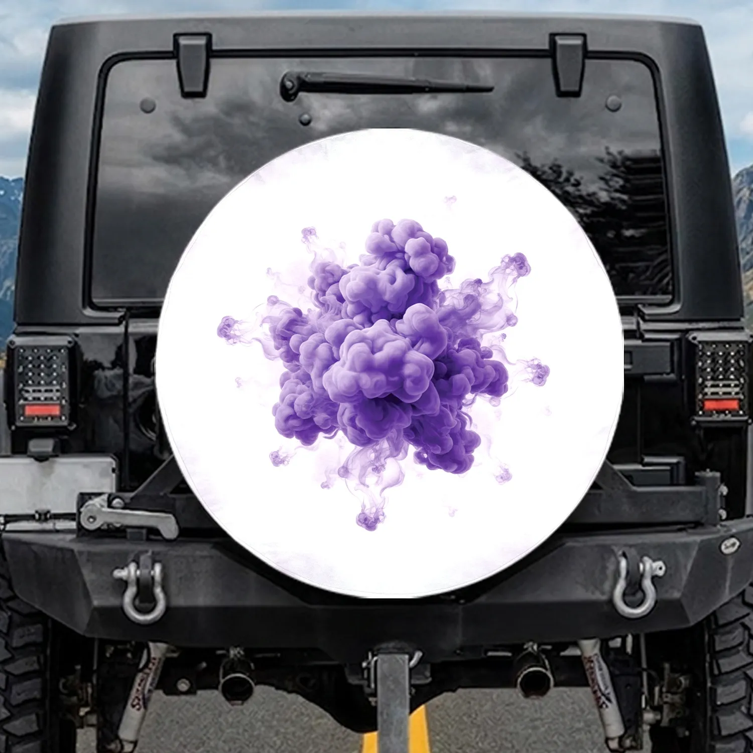 Magnificent Voluminous Lavender Violet Smoke Clouds with Ethereal Mist - Home Decor Gift Spare Tire Cover - 1
