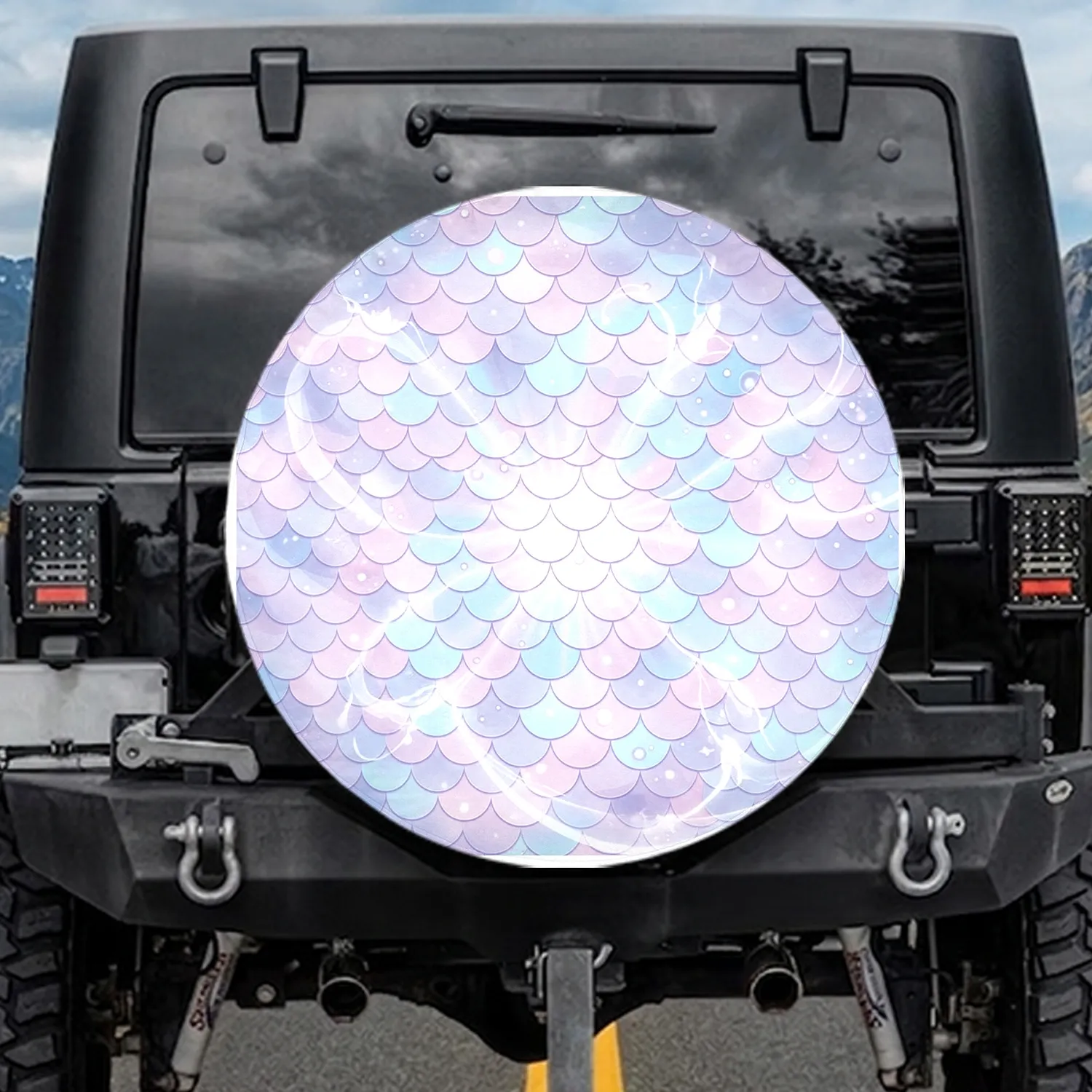 Shimmering Iridescent Mermaid Scales - Magical Home Decor Gift for Fantasy Art Lovers Spare Tire Cover - 1