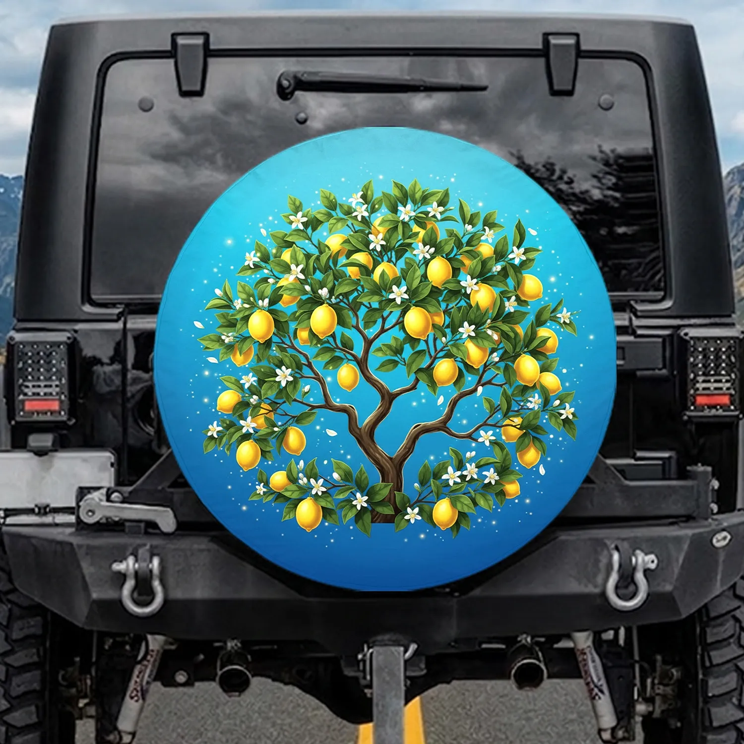 Vibrant Lemon Tree Ripe Citrus Fruit - Home Decor Gift for Garden Lover Spare Tire Cover - 1