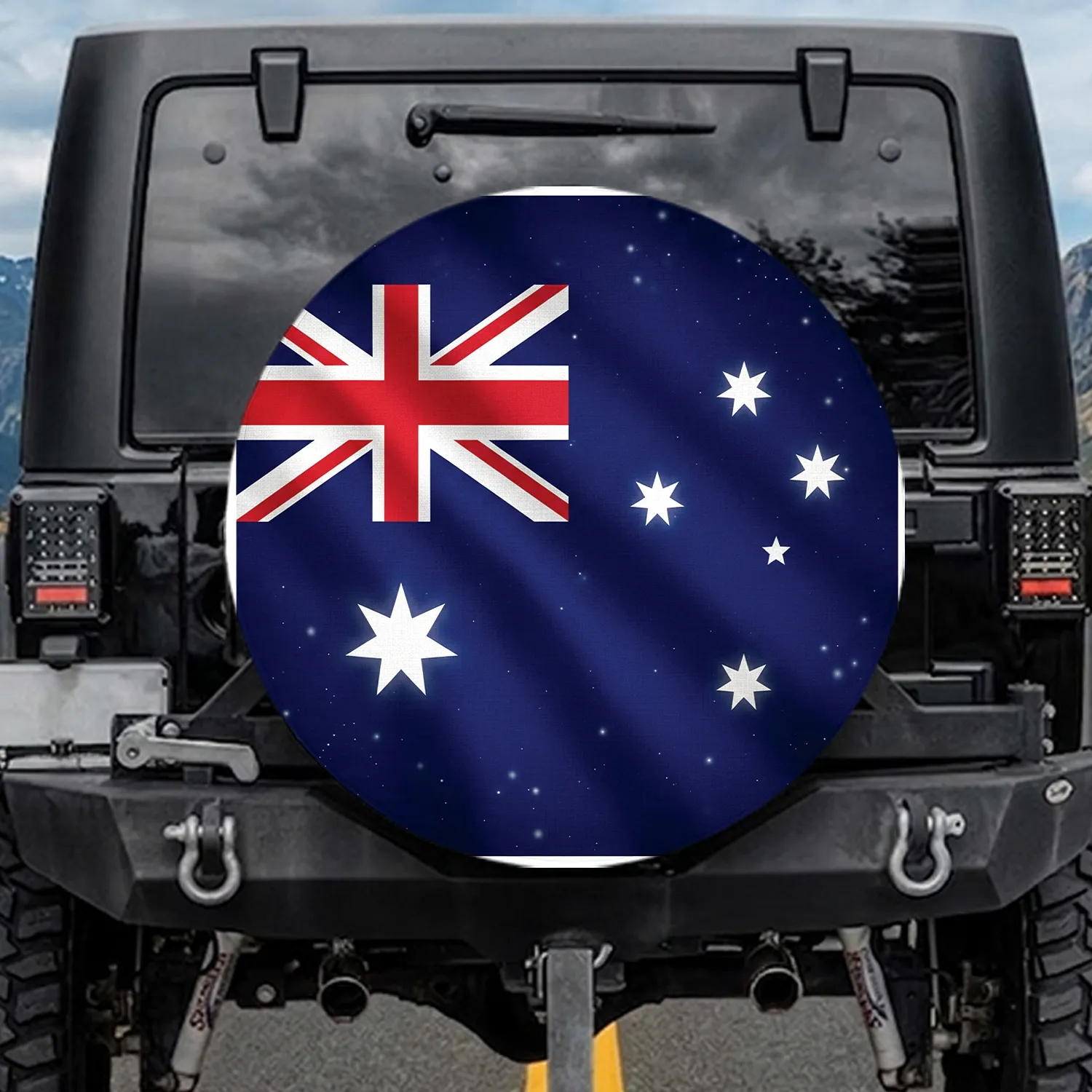 Australian Flag Commonwealth Star Southern Cross - National Pride Gift Spare Tire Cover - 1