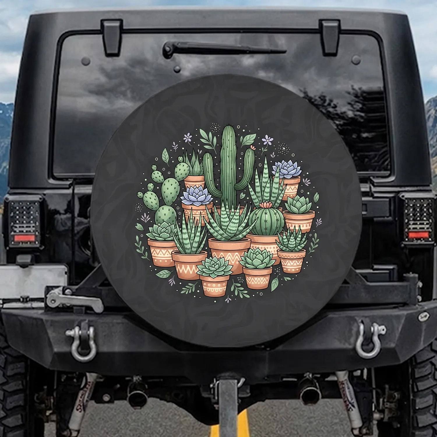 Cacti Succulents Botanical Garden Plant Collection - Home Decor Gift for Garden Lover Spare Tire Cover - 1