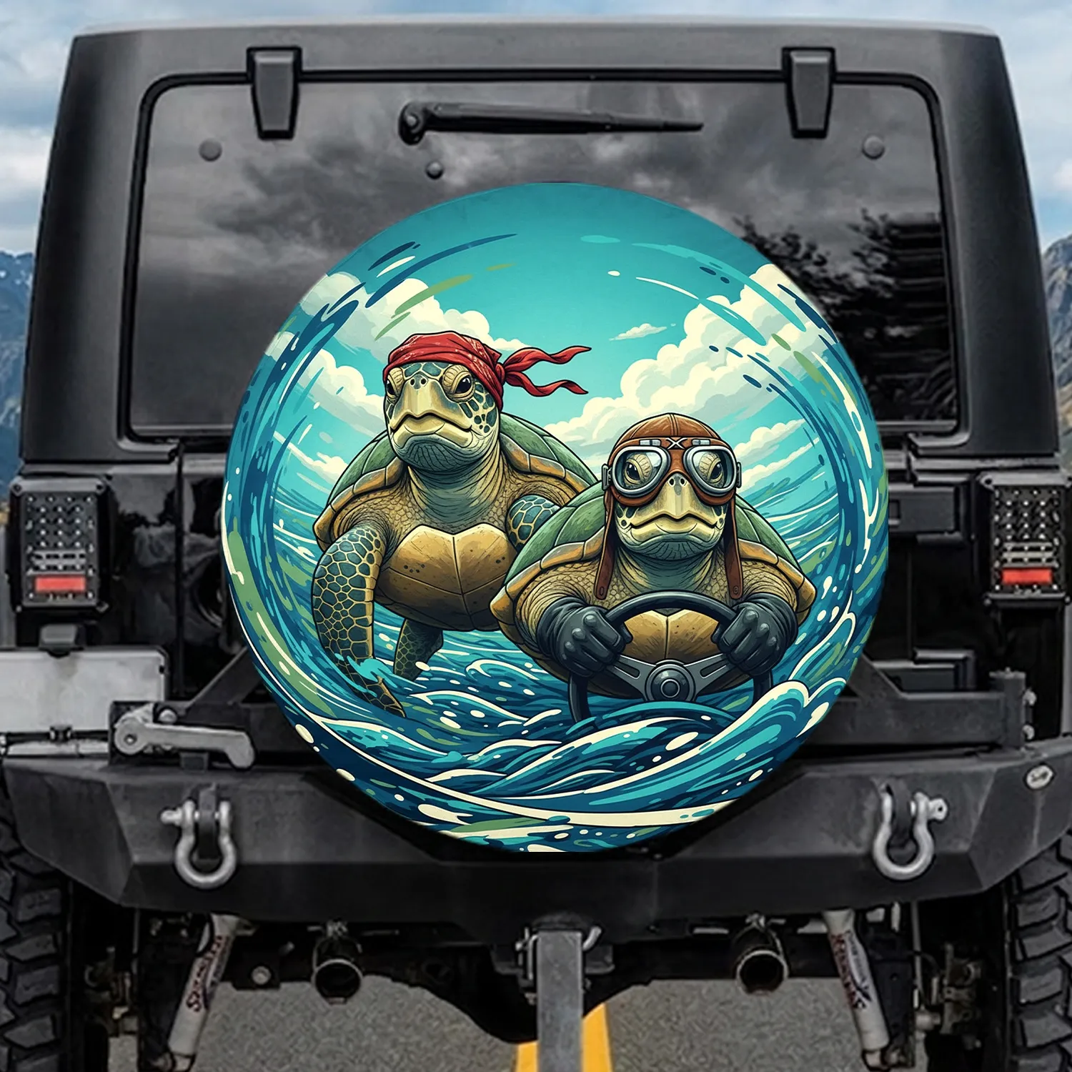 Sea Turtles Goggles Bandana Road Trip - Travel Essentials Gift Spare Tire Cover - 1