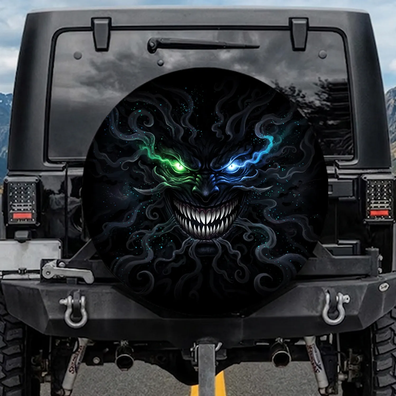 Menacing Monster Face Cosmic Void - Fantasy Lover Gift for Sci-Fi Fan Spare Tire Cover - 1