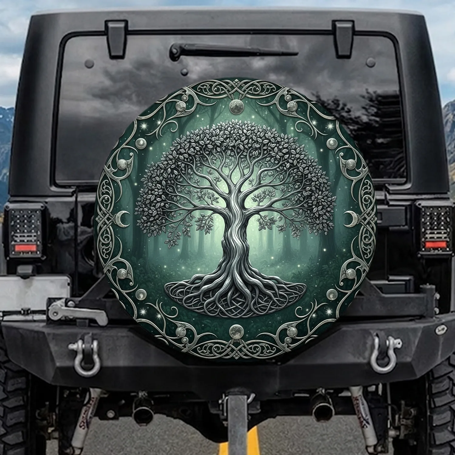 Tree of Life Celtic Knot Forest - Spiritual Lifestyle Gift Spare Tire Cover - 1