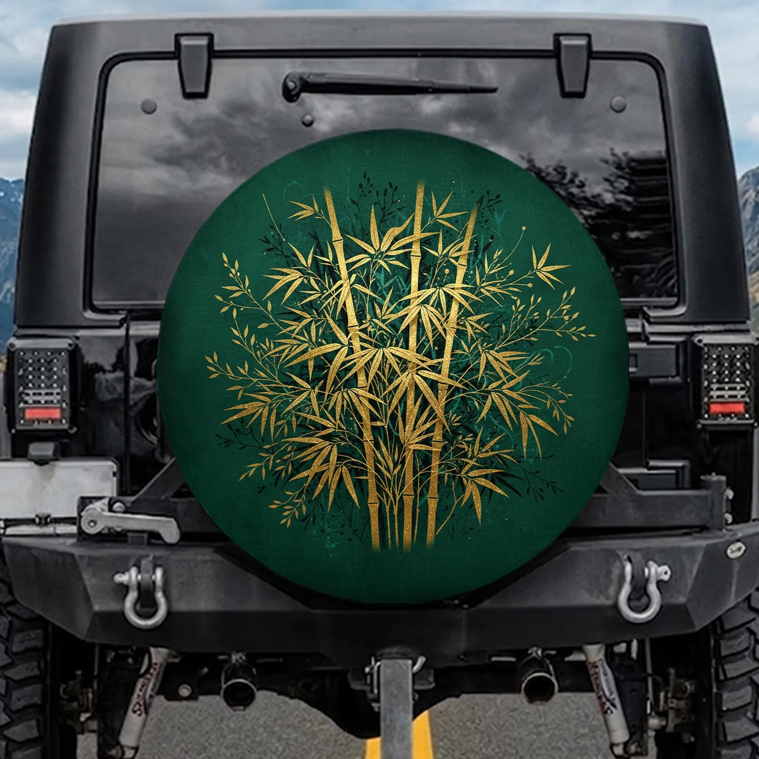 Bamboo Jungle Greenery - Outdoor Travel Gift Spare Tire Cover - 1