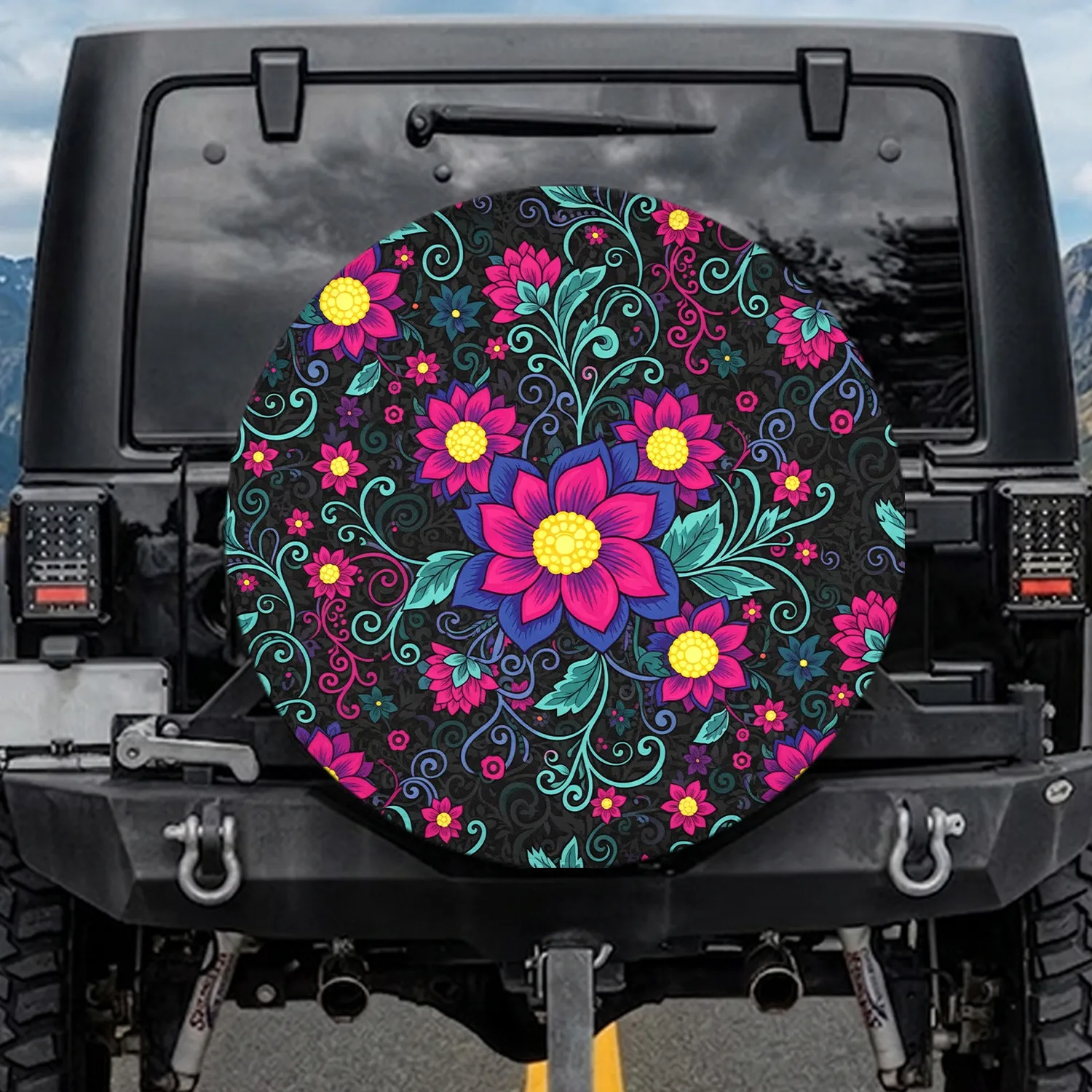 Botanical Flowers Leaves Vines - Travel Essentials Spare Tire Cover - 1