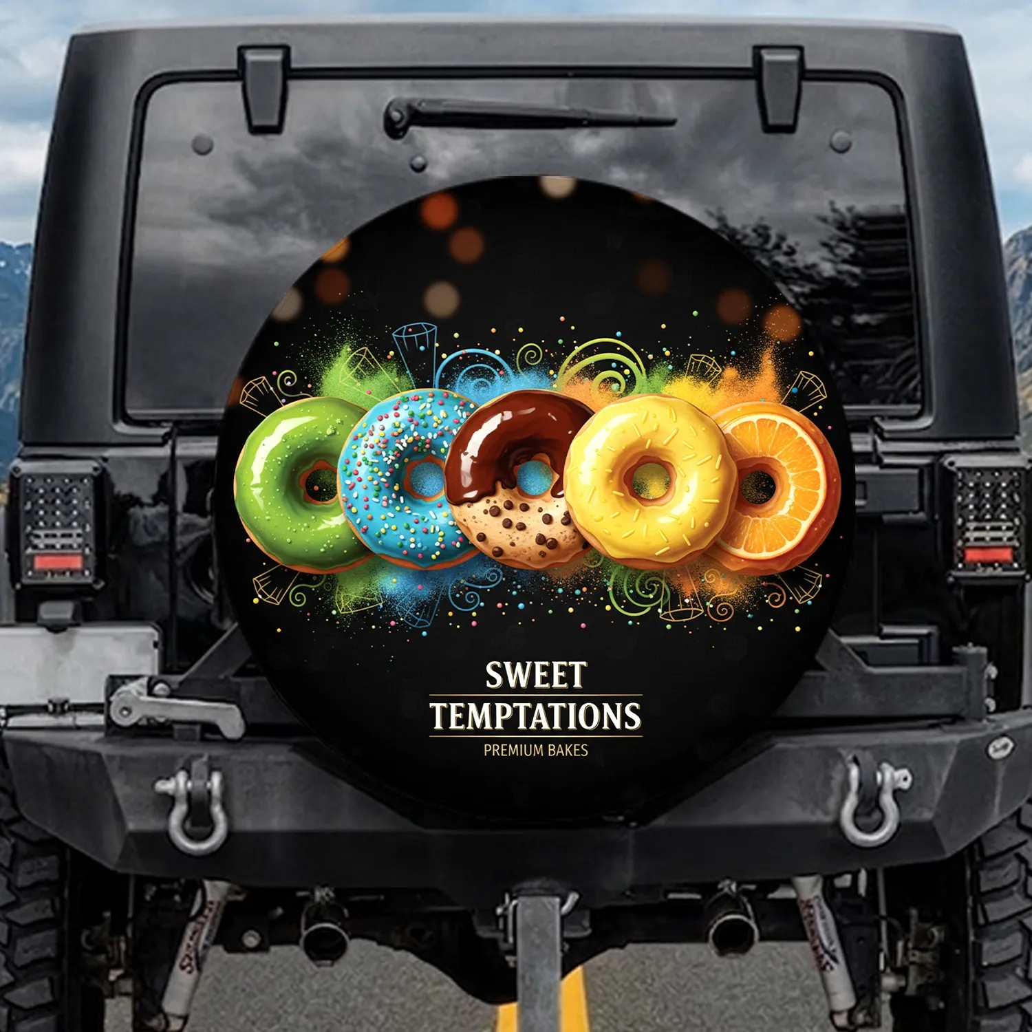 Check Out My Six Pack Donuts Dessert Bakery Swirls - Funny Foodie Enthusiast Gift Spare Tire Cover - 1