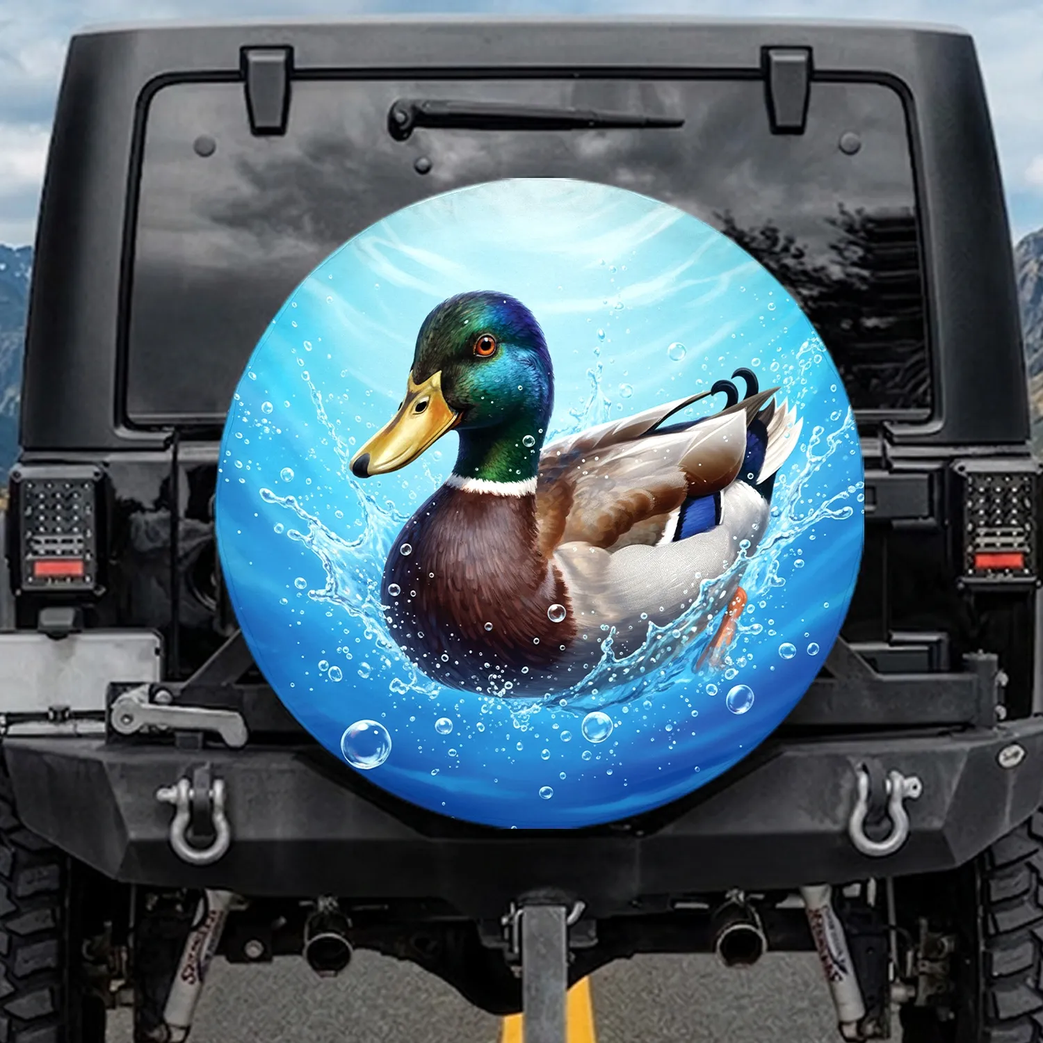 Mallard Duck Aquatic Bubbles - Wildlife Lover Gift Spare Tire Cover - 1