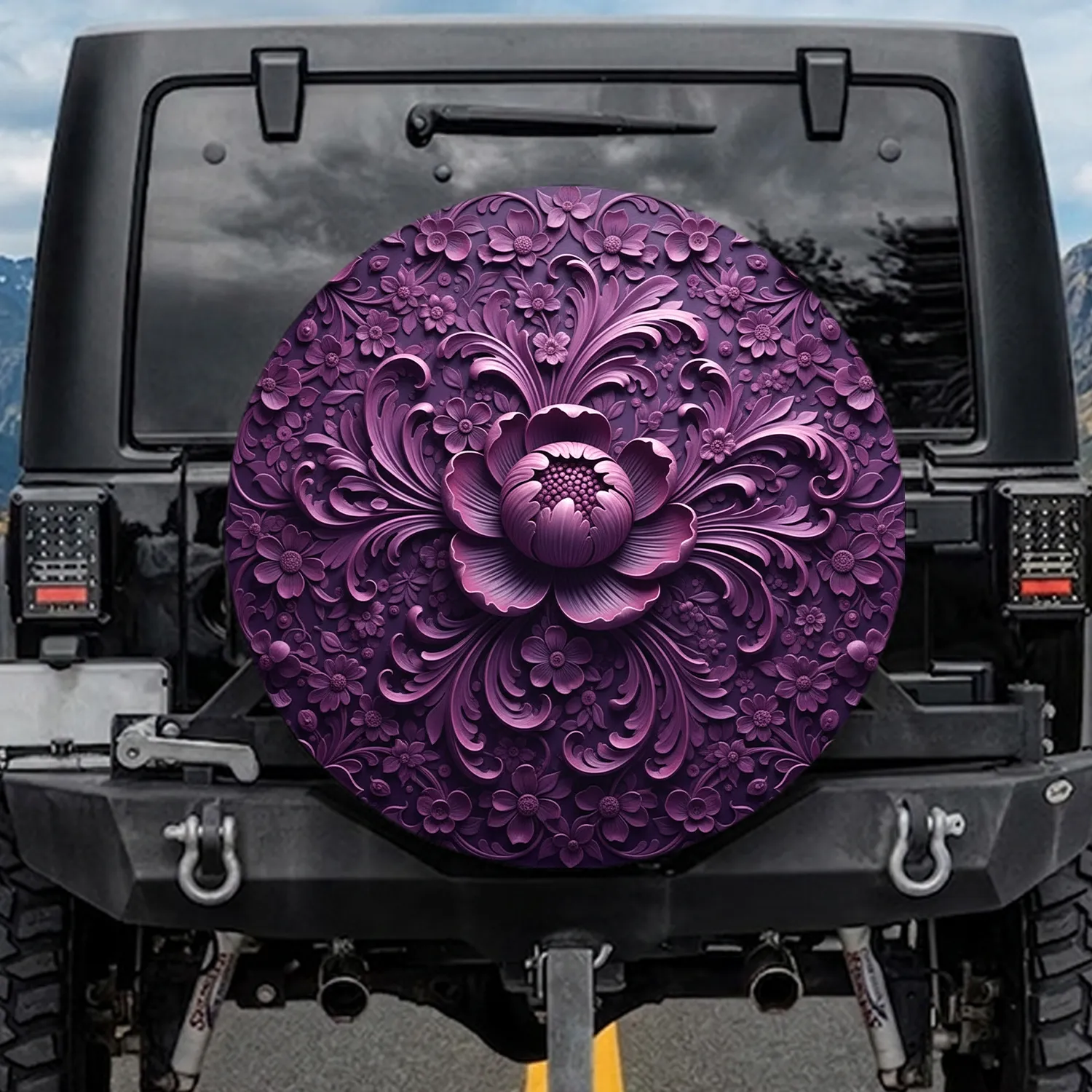 Ornate Floral Acanthus Scrollwork - Opulent Home Decor Gift Spare Tire Cover - 1