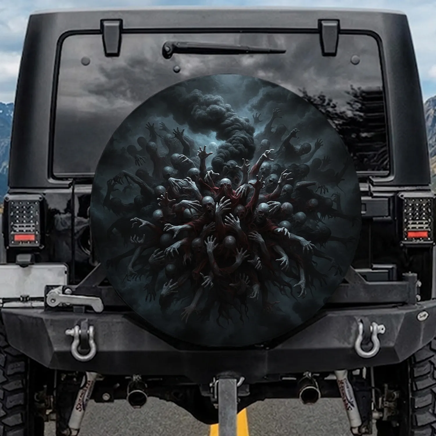 Clawing Hands Spectral Figures Halloween Party Horror Fan Gift Spare Tire Cover - 1