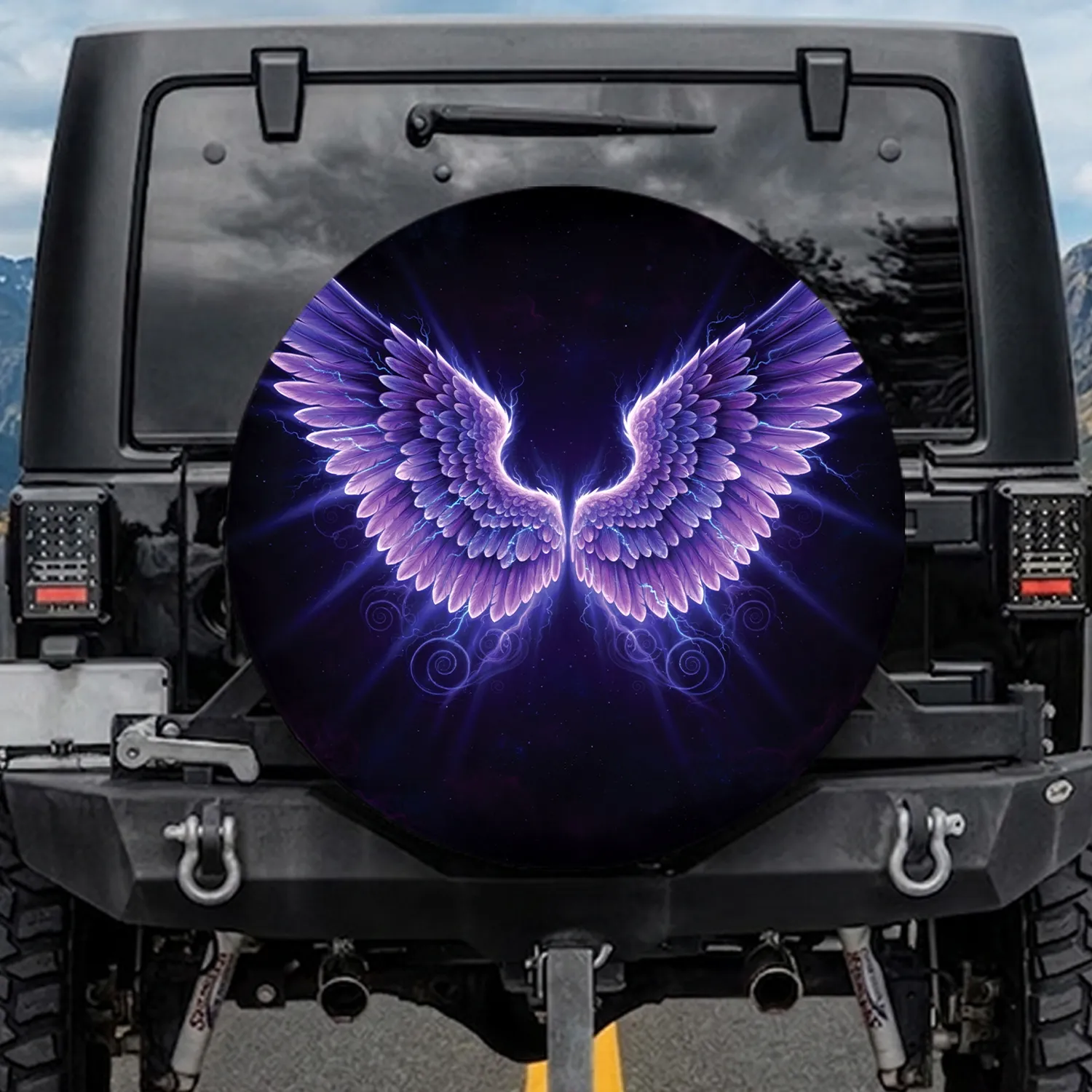 Fantasy Wings Iridescent Glow - Home Decor Gift Spare Tire Cover - 1