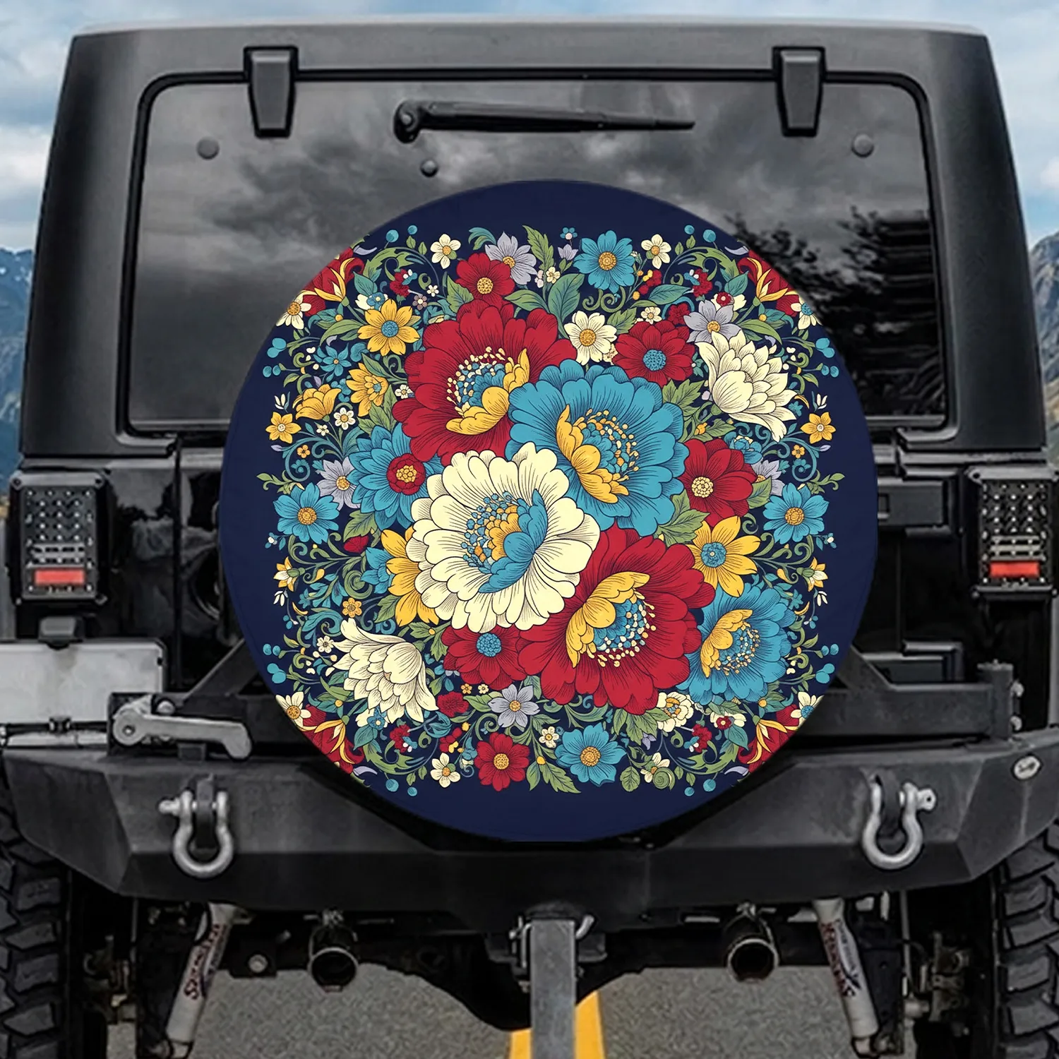 Rich Overflowing Floral Cluster Leaf Tapestry - Home Decor Gift Spare Tire Cover - 1