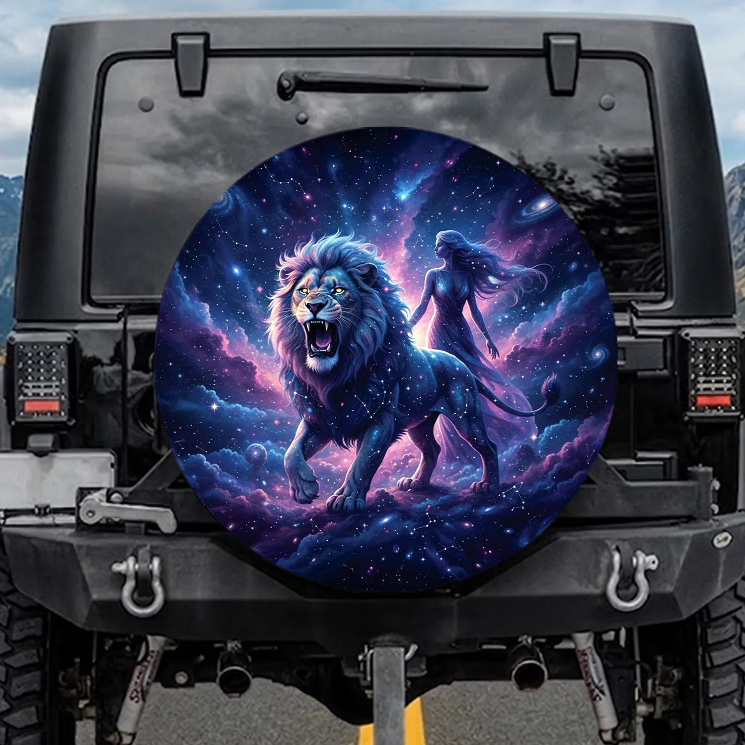 Lion Female Constellation Galaxy - Cosmic Lover Gift Spare Tire Cover - 1