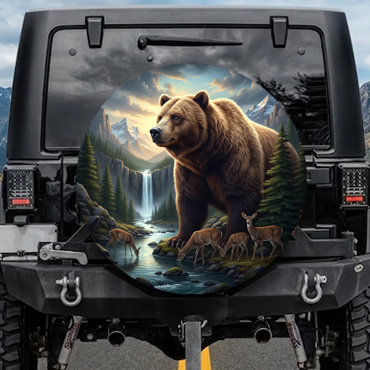 Grizzly Bear Grand Canyon Wilderness - Outdoor Adventure Gift Spare Tire Cover - 1
