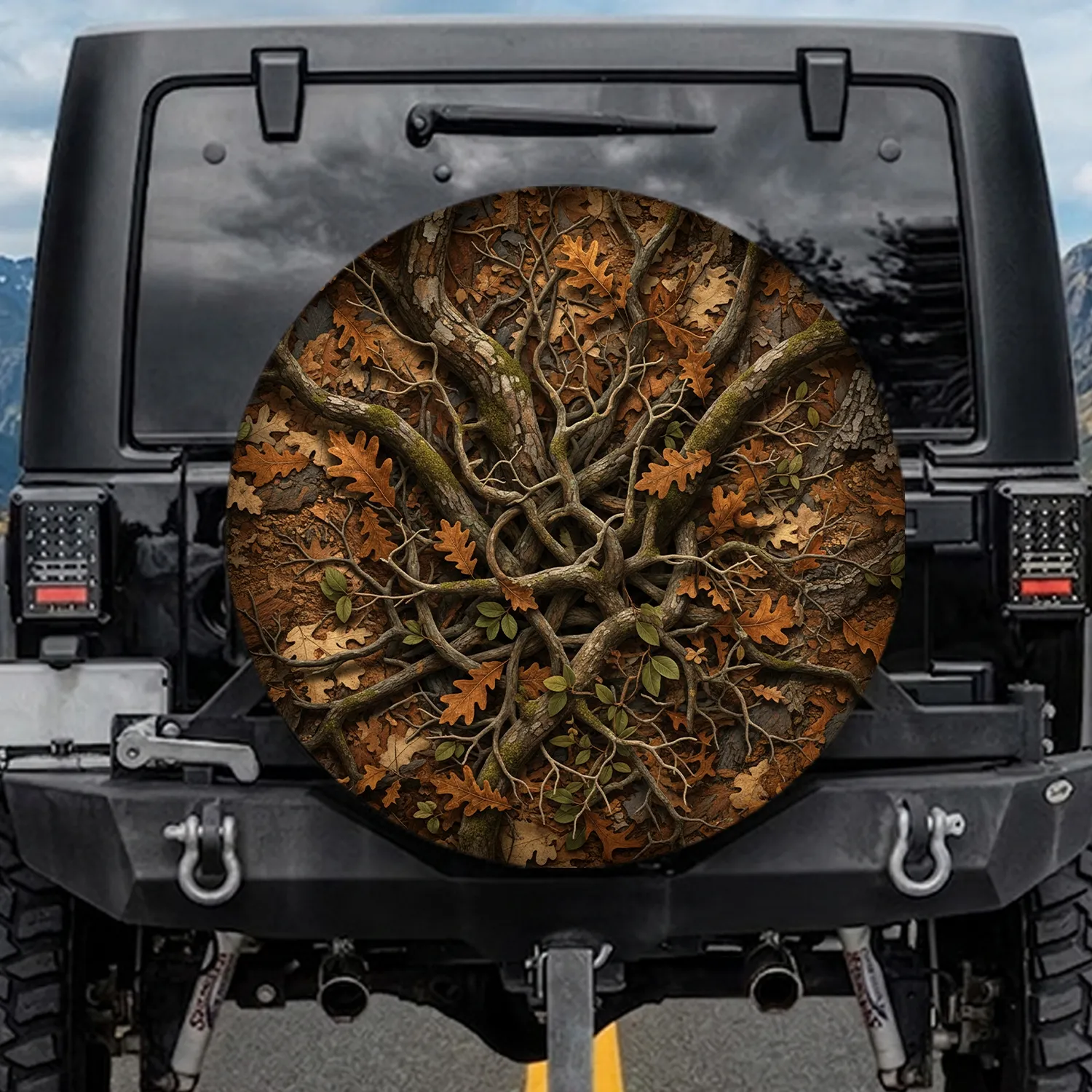 Gnarled Tree Branches Fallen Leaves - Outdoor Lifestyle Gift for Nature Lovers Spare Tire Cover - 1