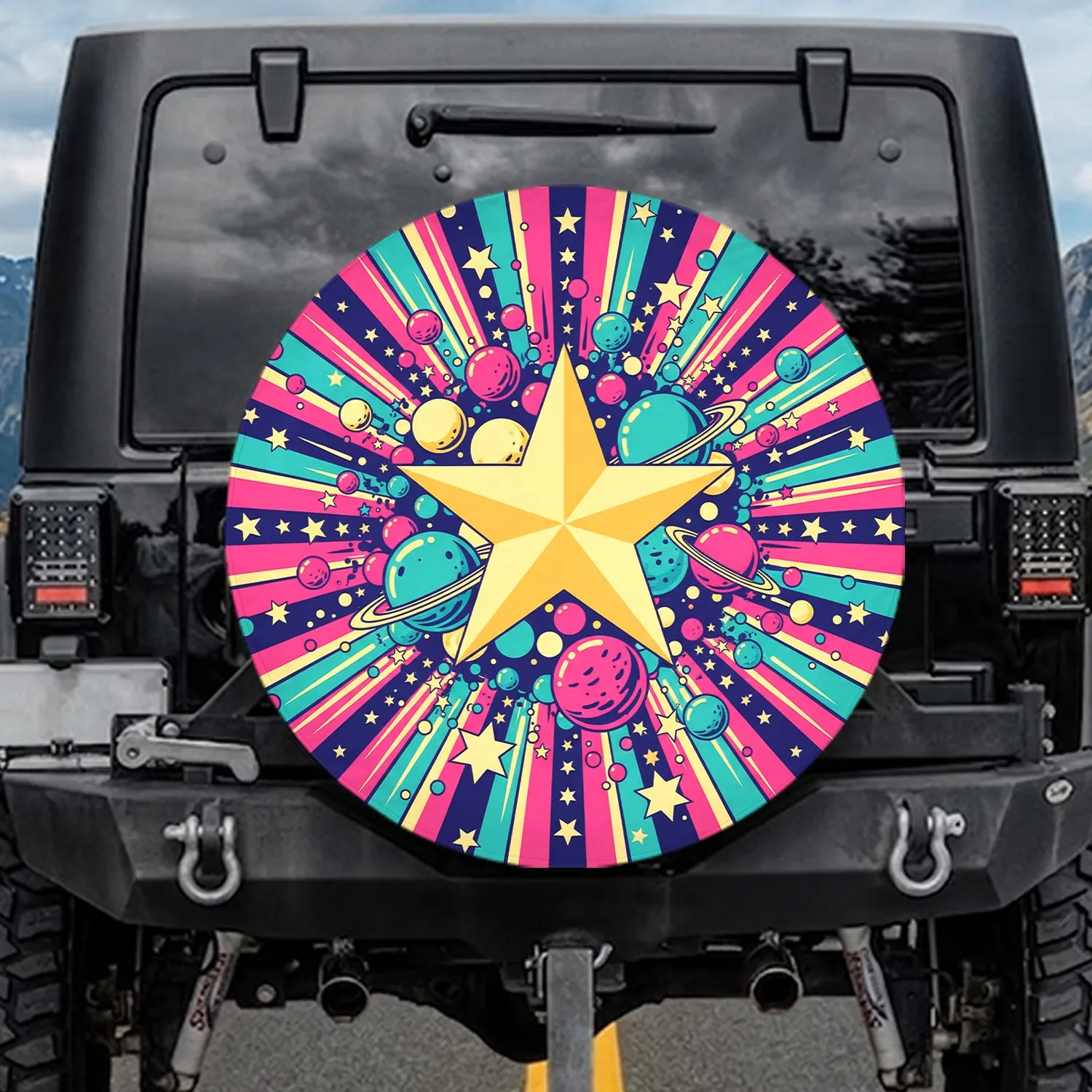 Celestial Stars Planets Moons - Travel Essentials for Space Lover Spare Tire Cover - 1