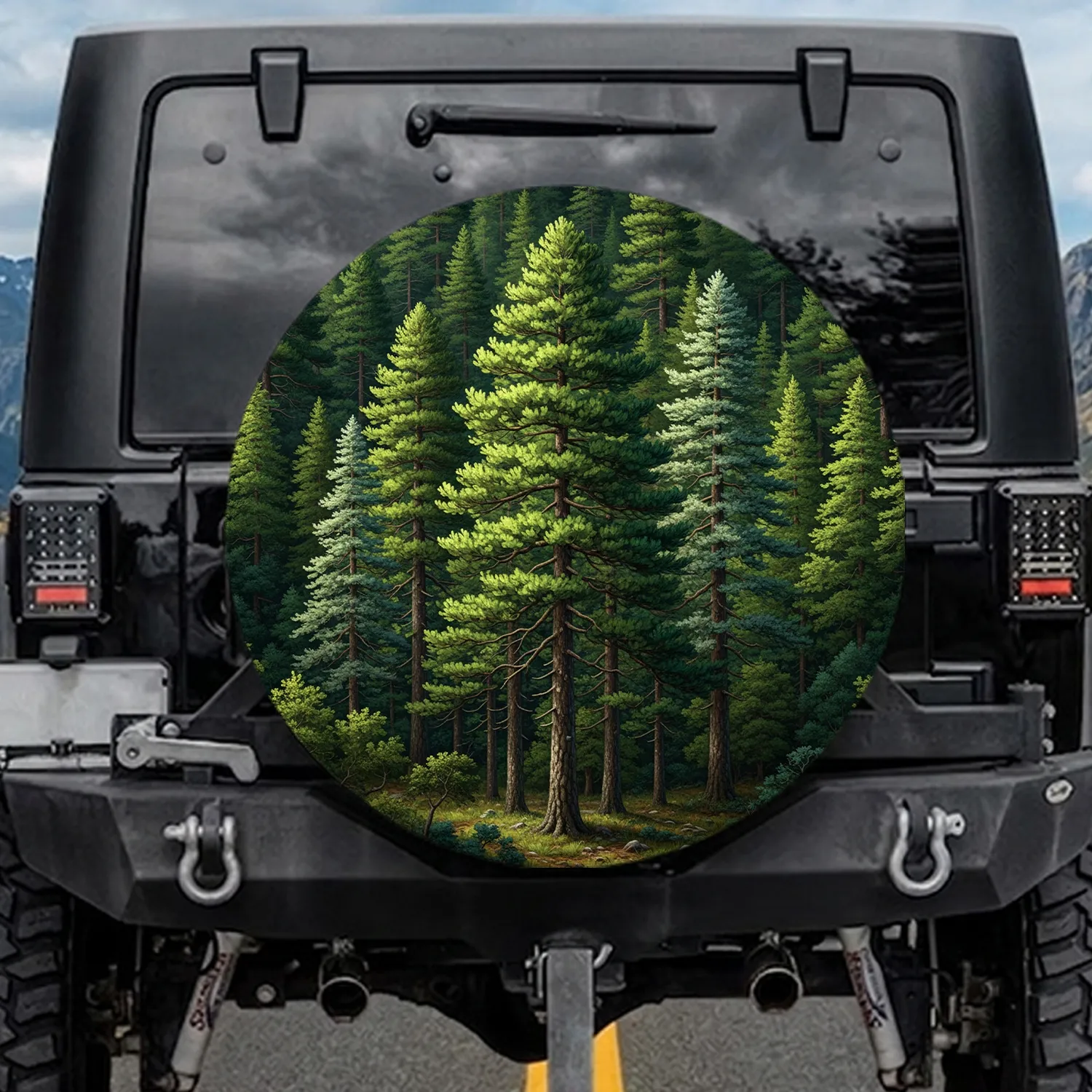 Majestic Pine Spruce Forest - Outdoor Lover Gift Spare Tire Cover - 1