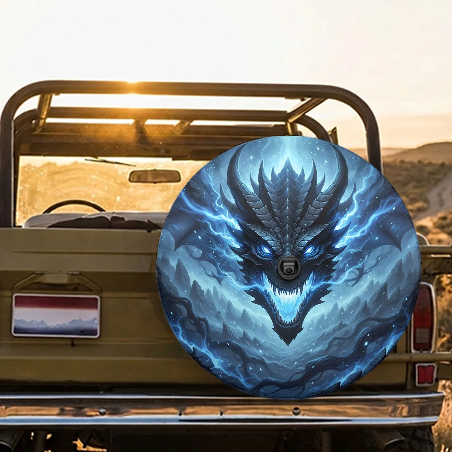 Dragon Arcane Power Swirling Mist - Fantasy Lover Gift for Dragon Fan Spare Tire Cover - 1