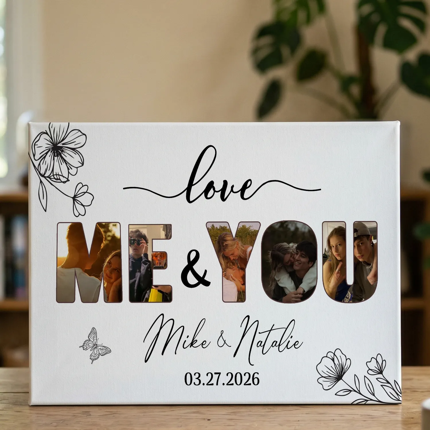 Personalized Photo Collage Print, You and Me Anniversary Gift, Custom Couple Wall Art, Gift for Him Her Husband Wife - 1