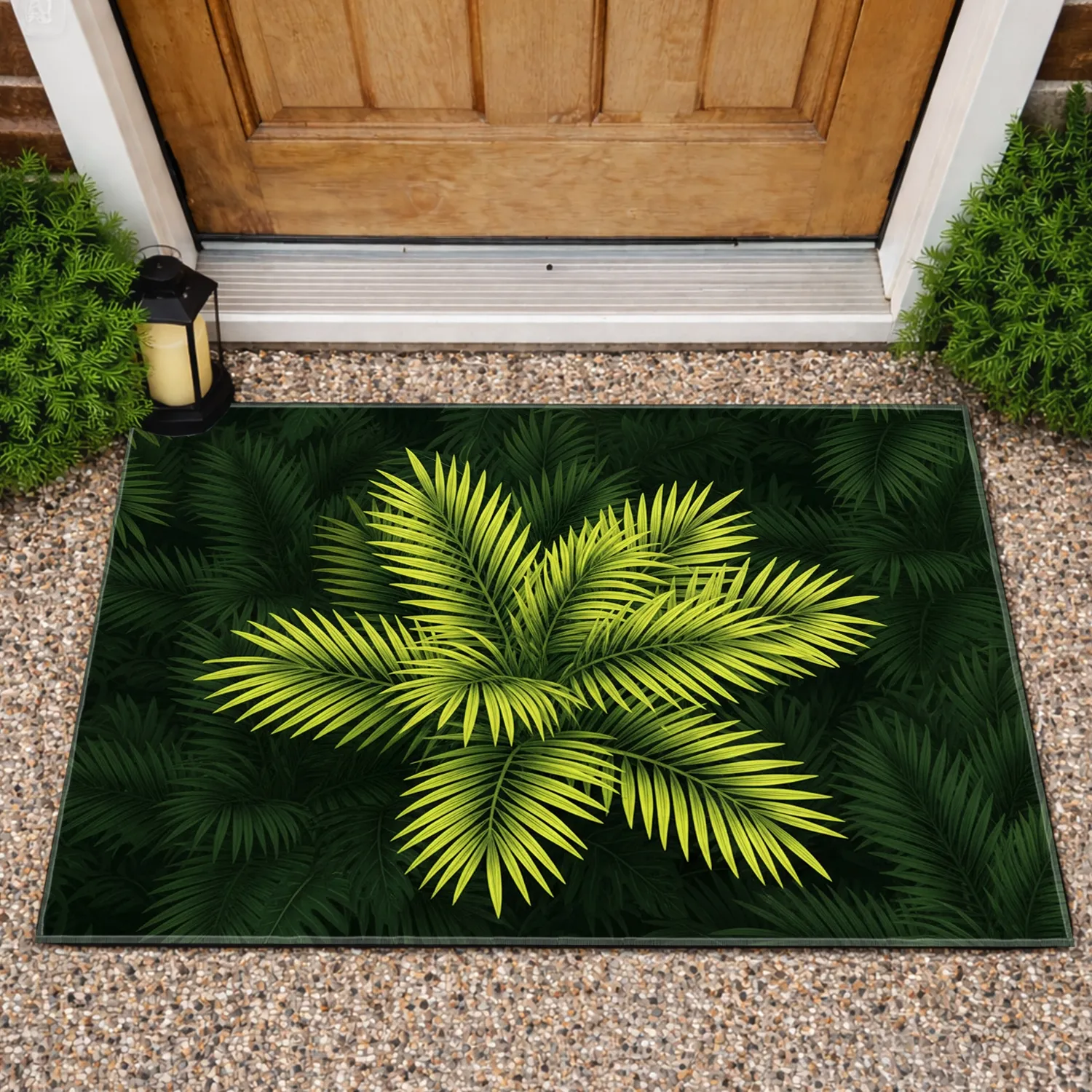 Dense Striped Tropical Foliage - Home Decor Gift Doormat - 1